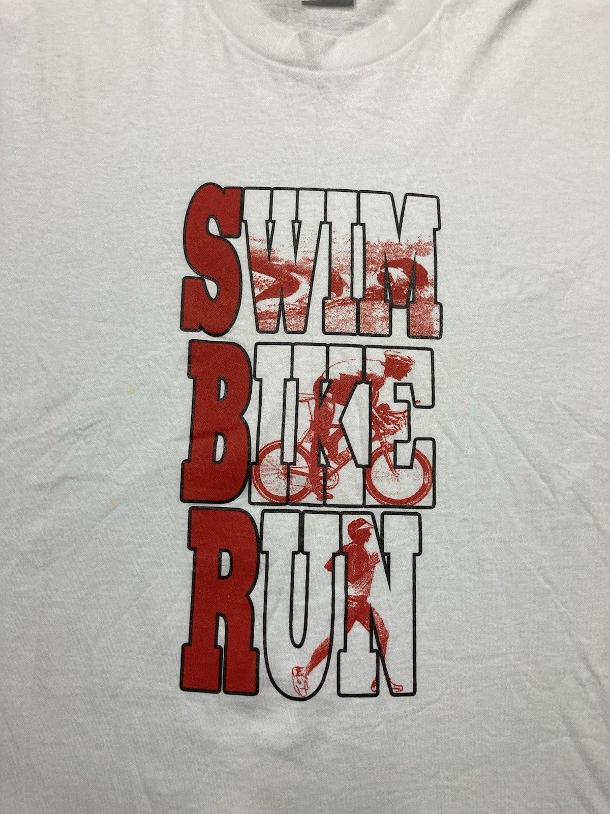 Hanes × Vintage 90s t shirt swim bike run exercise active single stitch XL Size US XL / EU 56 / 4 - 2 Thumbnail