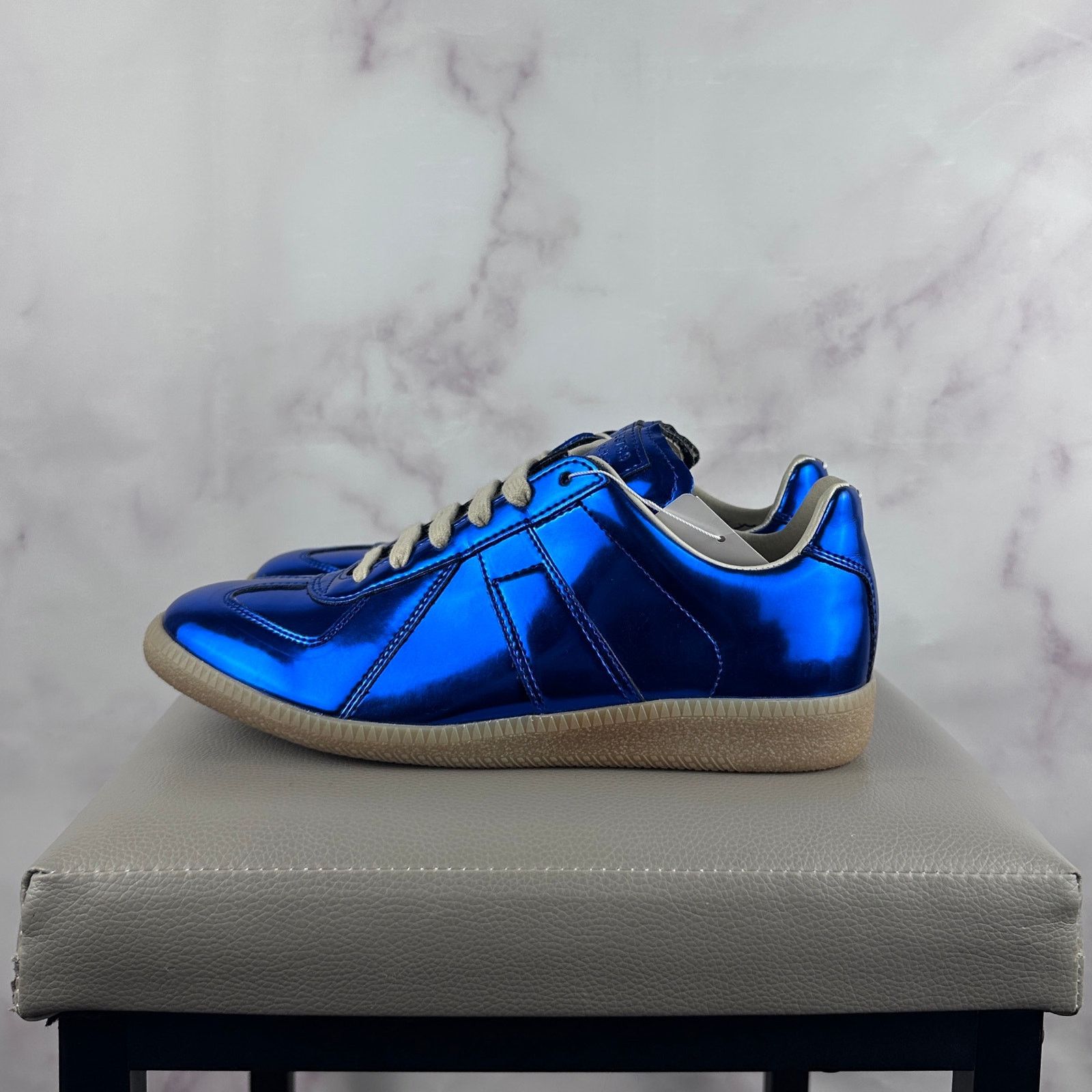 Maison Margiela Replica GAT Trainer Metallic Blue Size US 5 / IT 35 - 3 Thumbnail