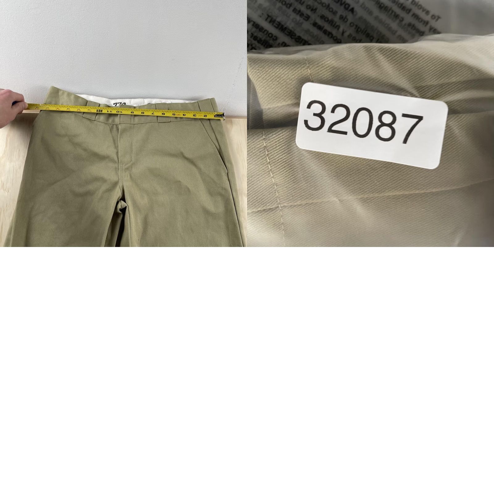 Dickies Dickies Pants Mens 10 Reg Beige Chino Flat Front Straight Leg Casual Workwear Mens Regular Large Beige Chino Straight Leg Dickies 774 Original Fit Size US 31 - 8 Thumbnail