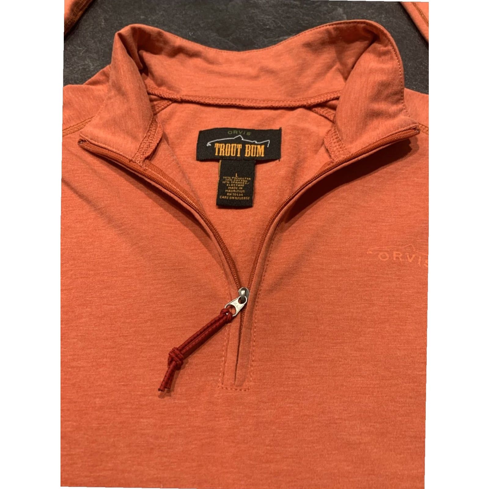 Orvis Orvis Trout Bum Long Sleeve Pullover Men's Large Coral Orange 1/4 Zip Size US L / EU 52-54 / 3 - 3 Thumbnail
