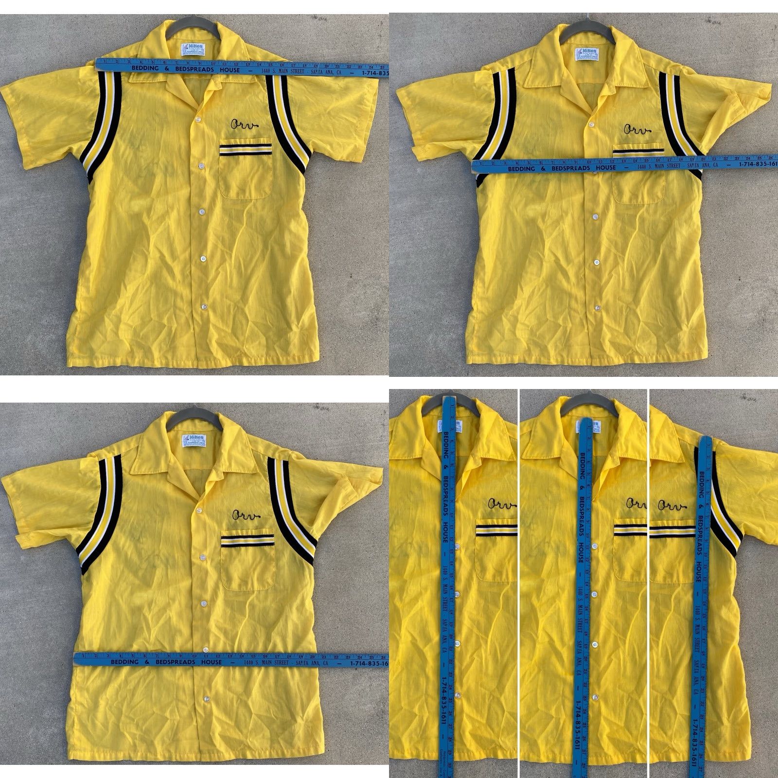 Vintage VINTAGE Hilton Bowling Shirt Short Sleeve M Yellow Capay Valley Disposal Rockabilly Shirt Mens Size US M / EU 48-50 / 2 - 11 Thumbnail