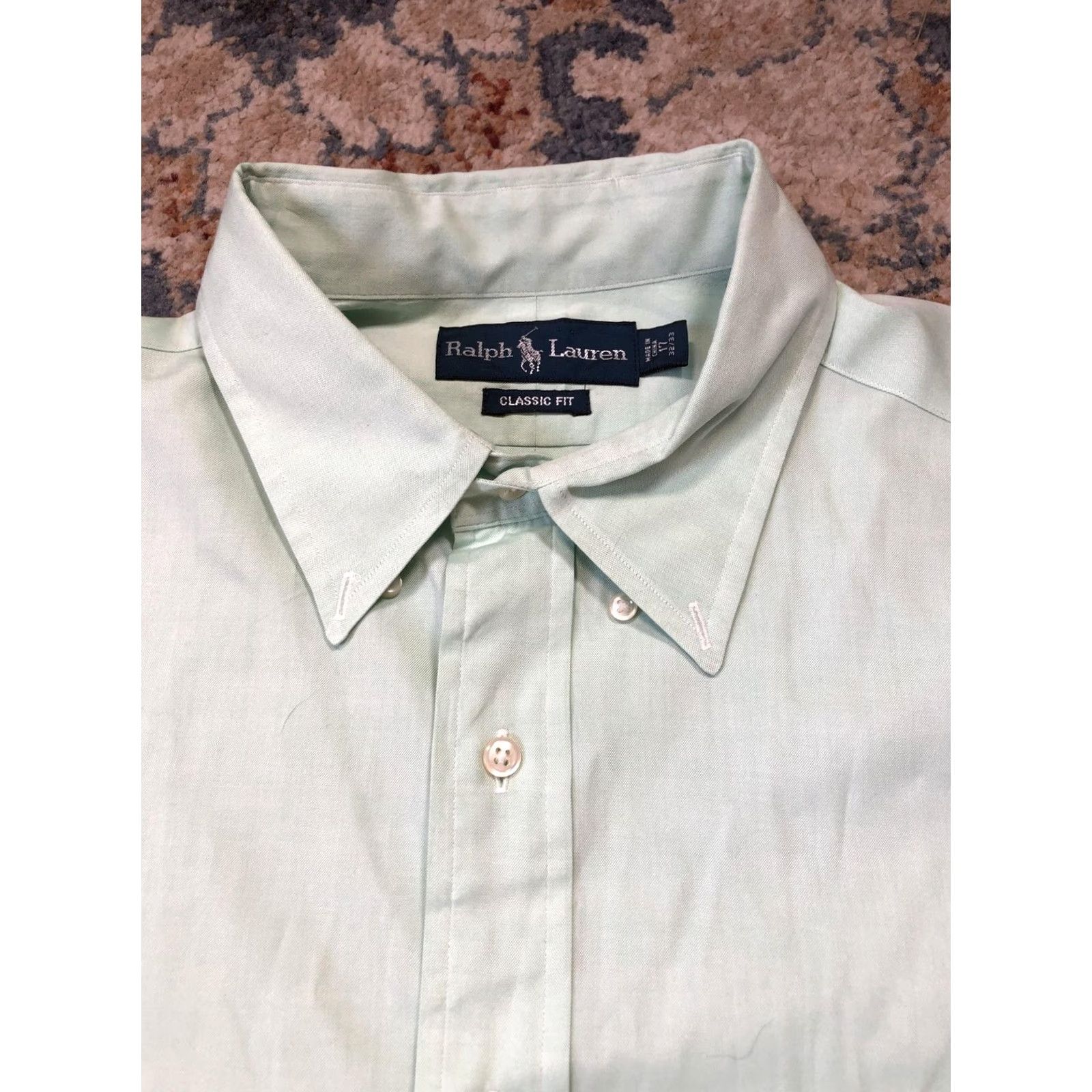 Ralph Lauren Ralph Lauren Shirt Mens Large Light Green Classic Fit Button Down Oxford Pony Shirt Size US L / EU 52-54 / 3 - 2 Thumbnail