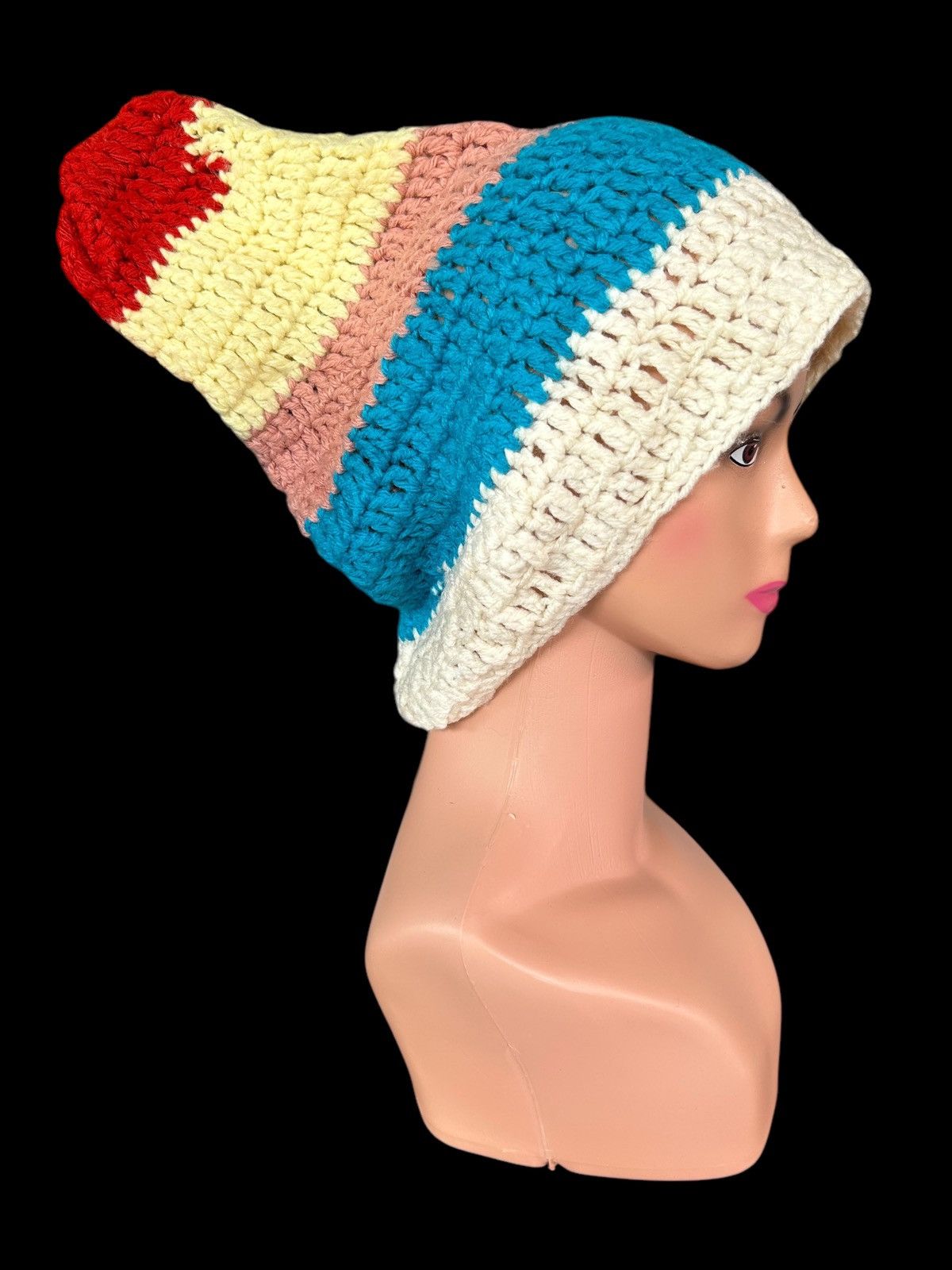 Japanese Brand × Kapital × Vintage Crochet Knitted handmade big Long Beanie Hats Size ONE SIZE - 1 Thumbnail