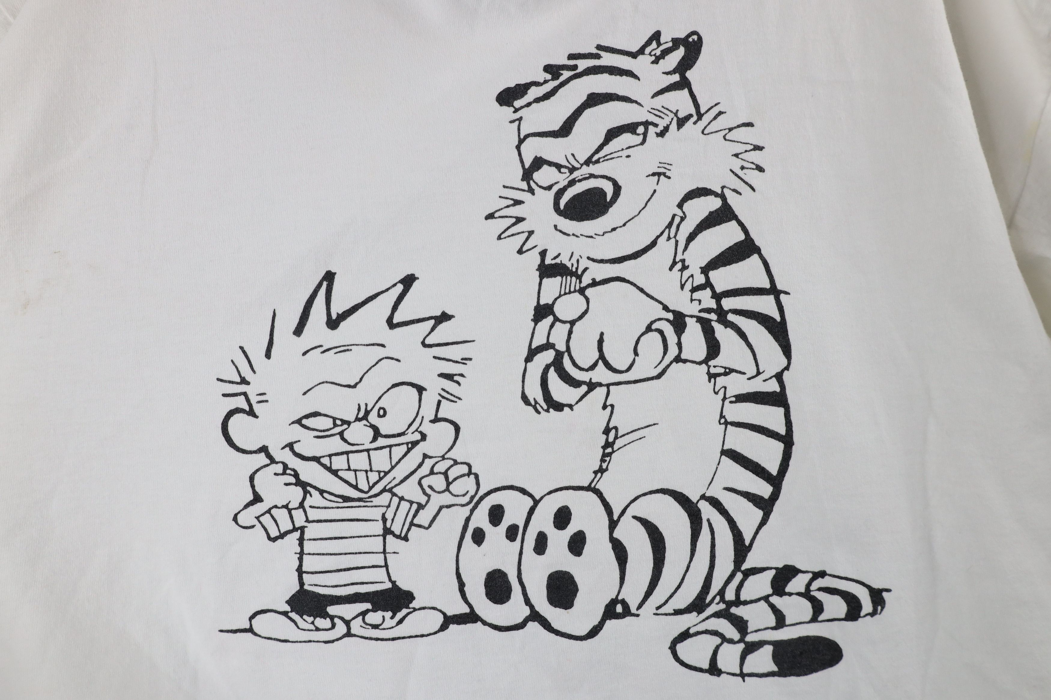 Vintage Vintage 90s Calvin & Hobbes Comic Strip T-Shirt White USA Size US XL / EU 56 / 4 - 4 Thumbnail
