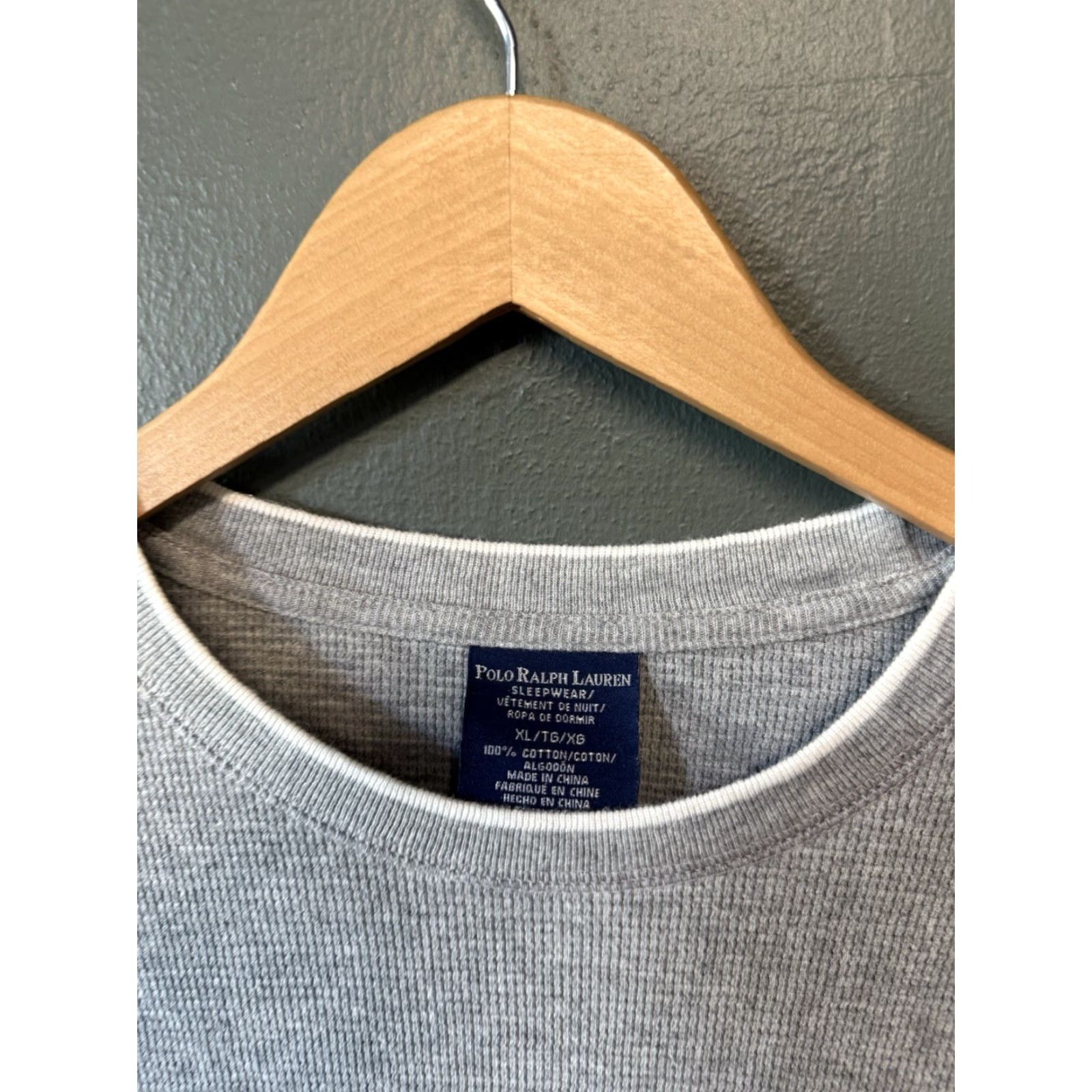 Polo Ralph Lauren VINTAGE Y2K Polo Ralph Lauren Mens Gray Long Sleeve Ribbed Sleepshirt XL Size US XL / EU 56 / 4 - 3 Thumbnail