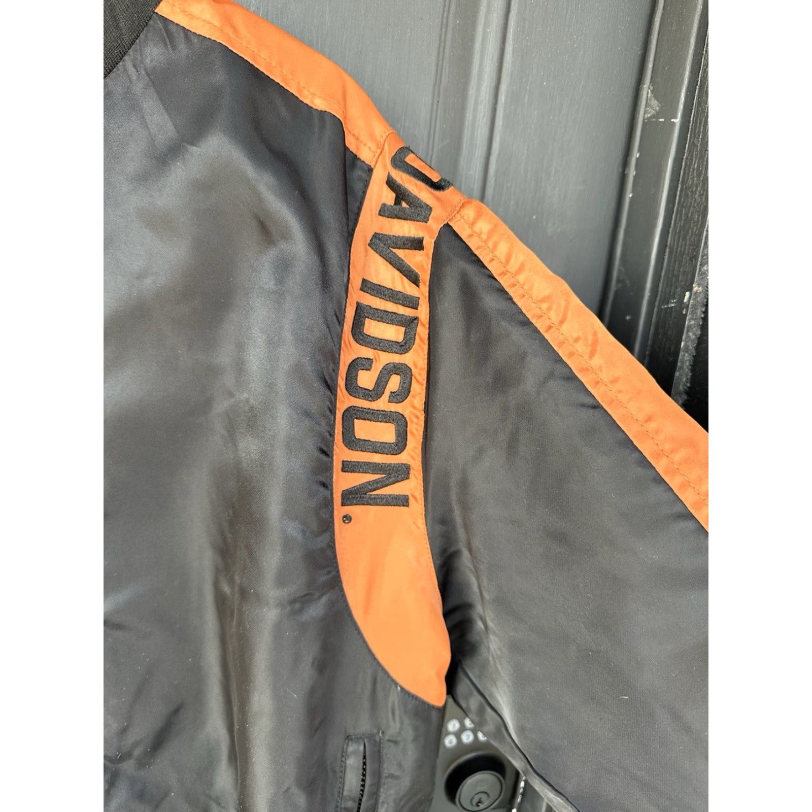 Harley Davidson Harley-Davidson Jacket Mens Bar Shield Nylon Bomber Zip Black Orange Shield Colorblocked 2000s Riding Size US M / EU 48-50 / 2 - 6 Thumbnail