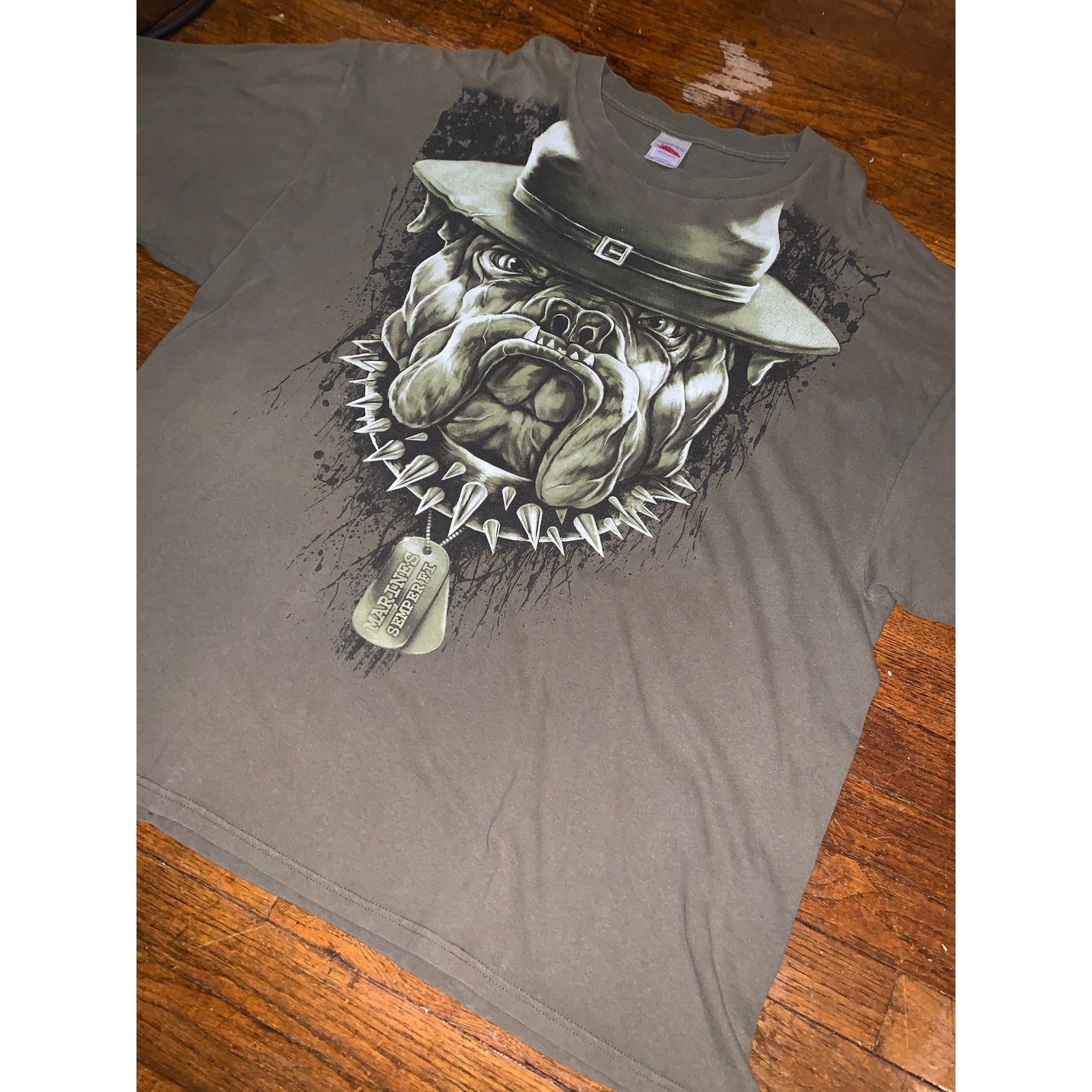 Other × Vintage USMC Semper Fi Bulldog T Shirt 3XL Tennessee River Olive Size US XXL / EU 58 / 5 - 3 Thumbnail