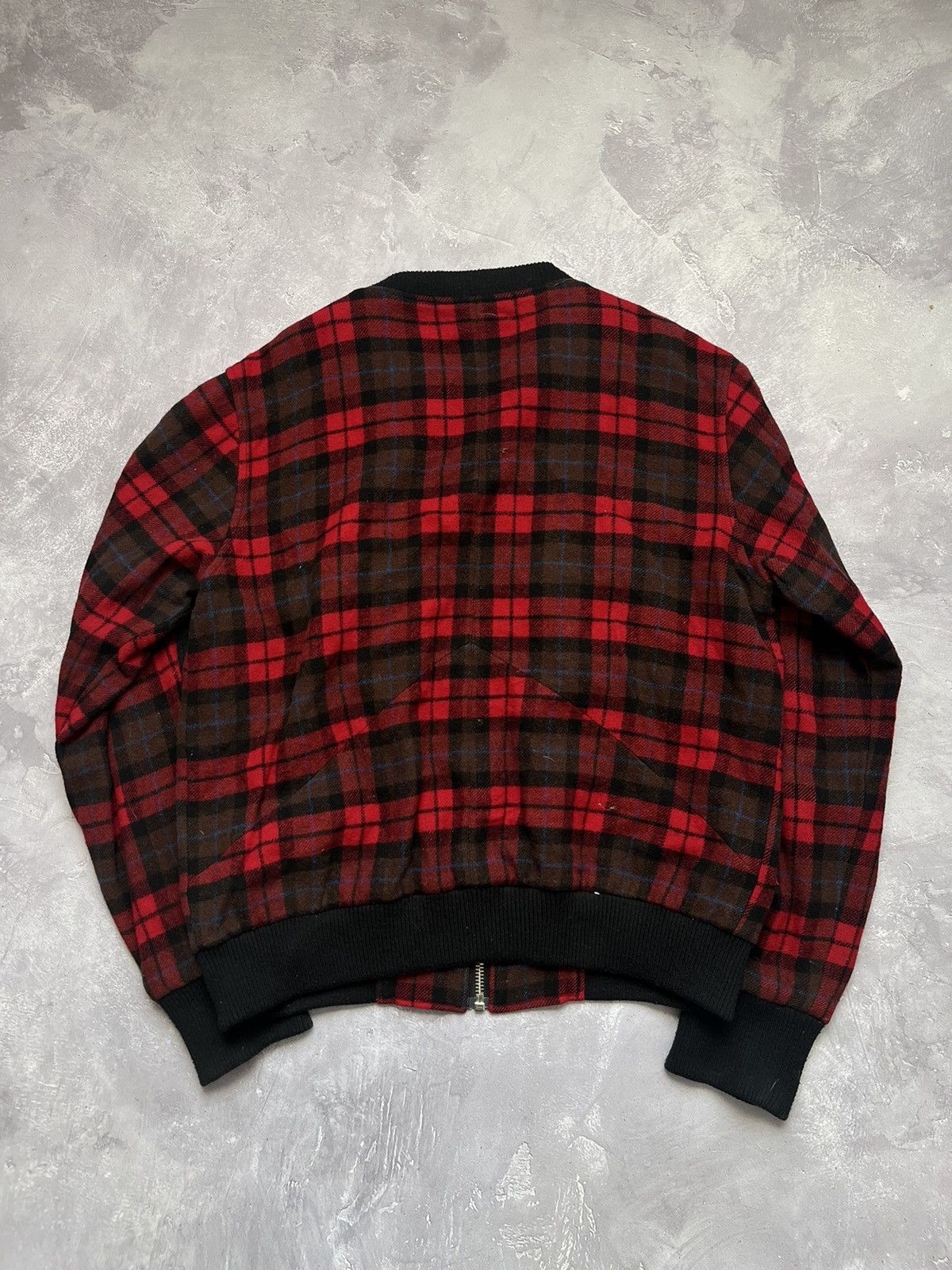 V AVE SHOE REPAIR Fifth Avenue Shoe Repair Bomber Jacket Wool Checkered Plaid Size US L / EU 52-54 / 3 - 2 Thumbnail