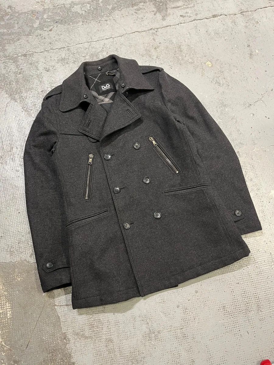 Dolce & Gabbana 2000s Dolce & Gabbana Grey Classy Wool Caban Jacket Size US L / EU 52-54 / 3 - 4 Thumbnail