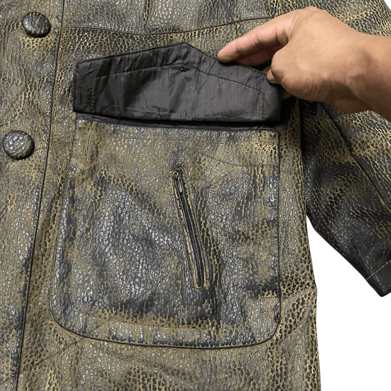 Leather Vintage Yulan Leather Coat Snake Skin Pattern Size US XXL / EU 58 / 5 - 5 Thumbnail