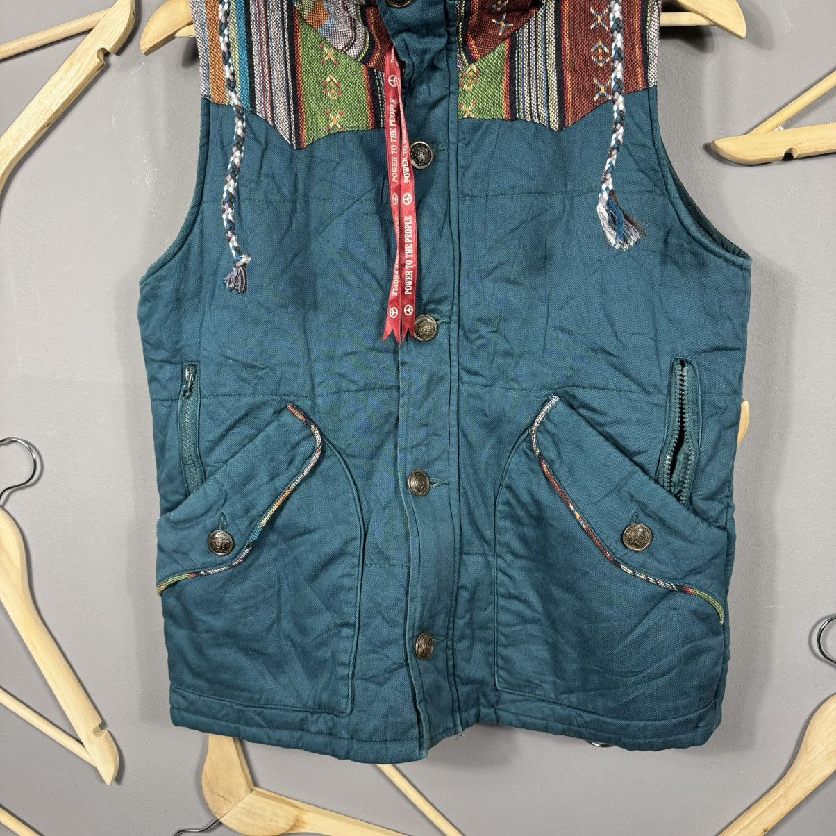 Japanese Brand Vintage Power To The People Aztec Vest Size US M / EU 48-50 / 2 - 3 Thumbnail