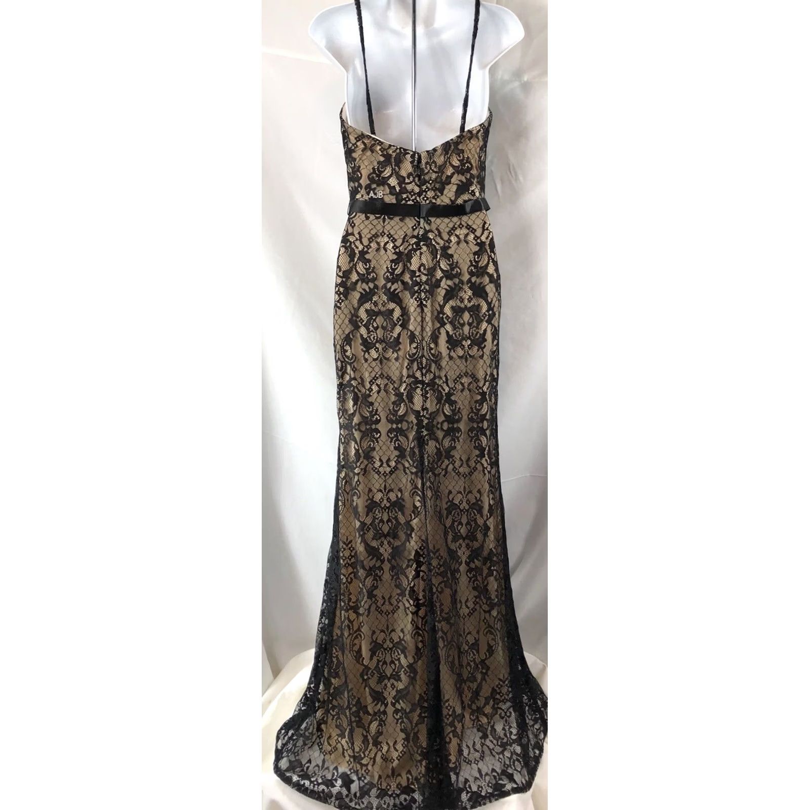 Vintage VINTAGE Strappy Formal Dress mermaid Gown 10 Lace Sweetheart Fairy whimsy Gothic Prom Size L / US 10 / IT 46 - 5 Thumbnail
