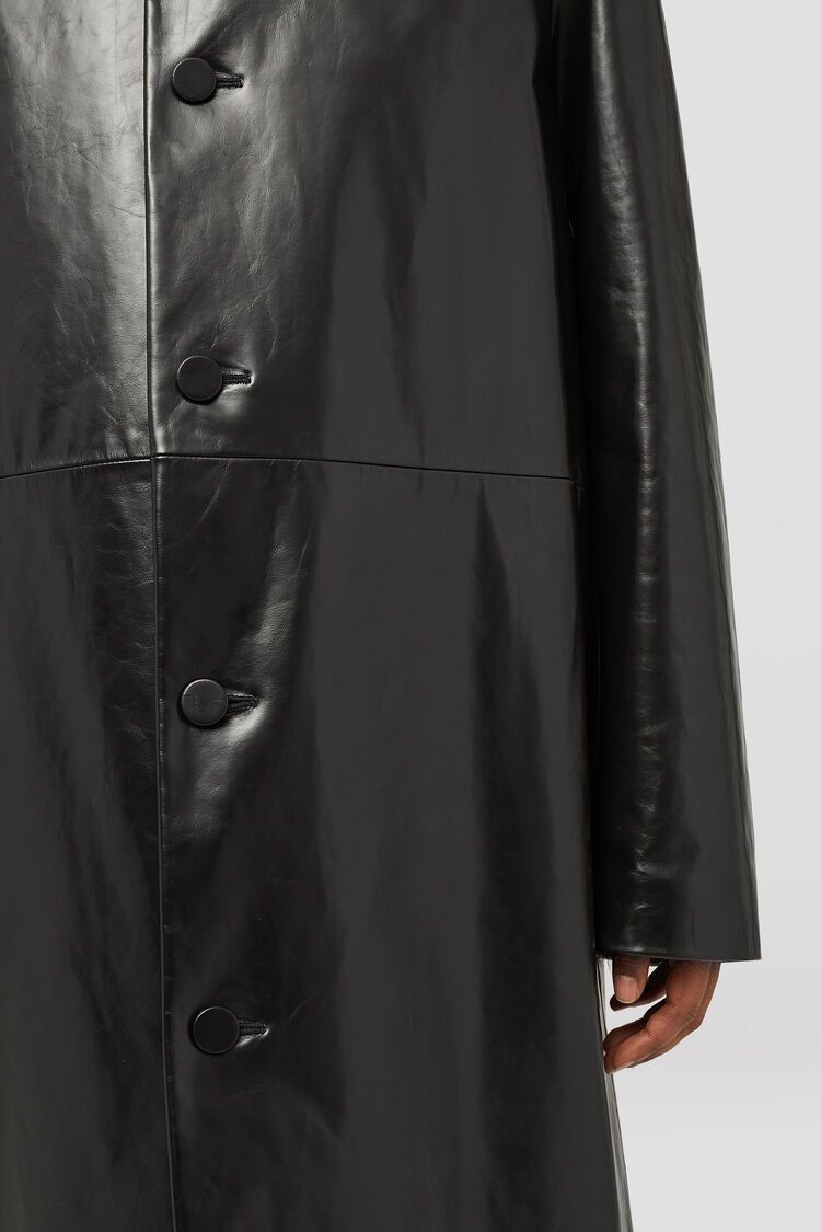 Jil Sander o1w1db10825 Leather Coat in Black Size US L / EU 52-54 / 3 - 6 Thumbnail