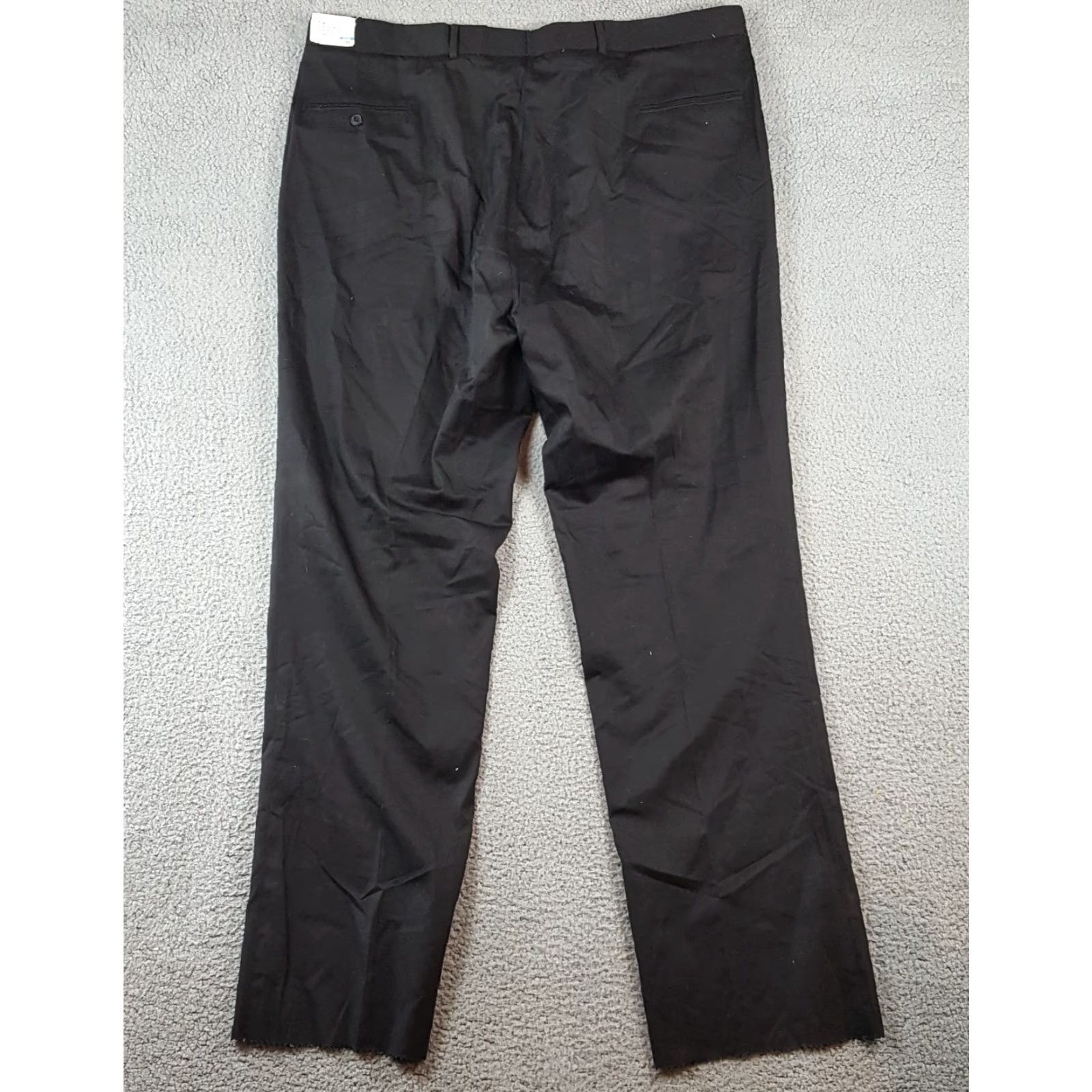 Vintage VINTAGE 80s Men's Dress Pants Size 45x36 Black Cotton Straight Leg Retro Workwear Y2K Size US 44 / EU 60 - 6 Thumbnail
