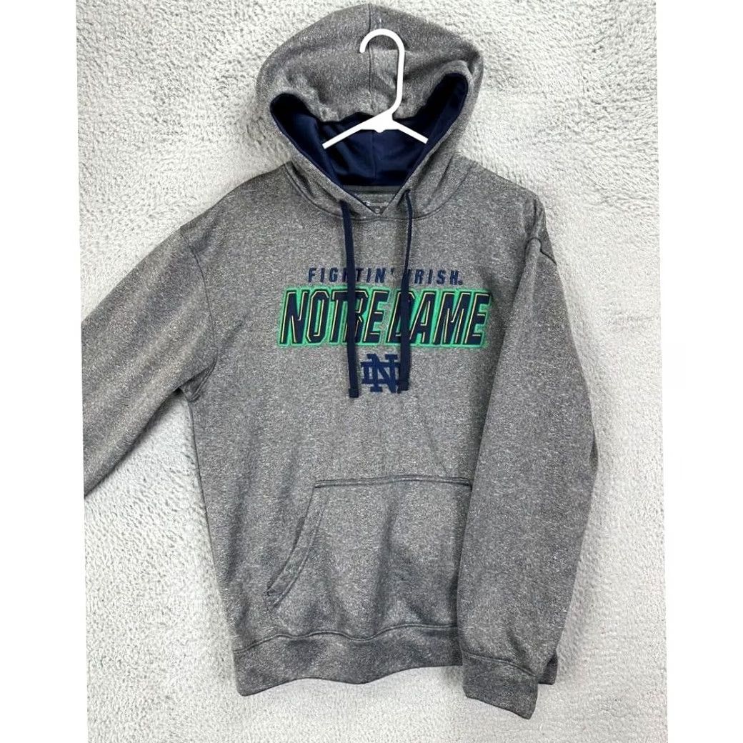 Champion Notre Dame Fighting Irish Hoodie Sweatshirt Mens Medium Grey Drawstring Champion Size US M / EU 48-50 / 2 - 3 Thumbnail