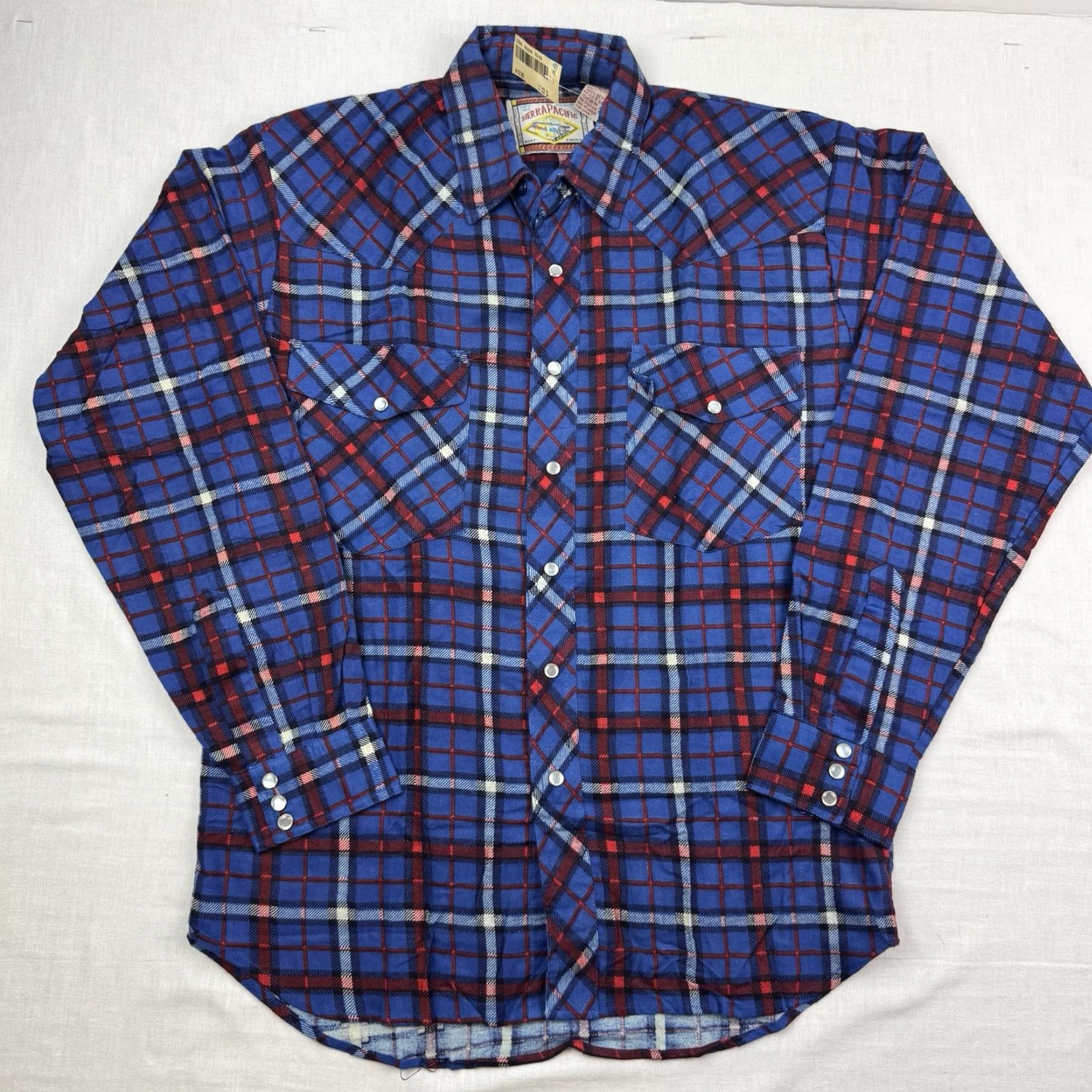 Vintage VINTAGE Sierra Pacific Shirt Adult Medium Plaid Flannel NWT Blue 90s Western Pear Snap Button-Up Mens Size US M / EU 48-50 / 2 - 2 Thumbnail