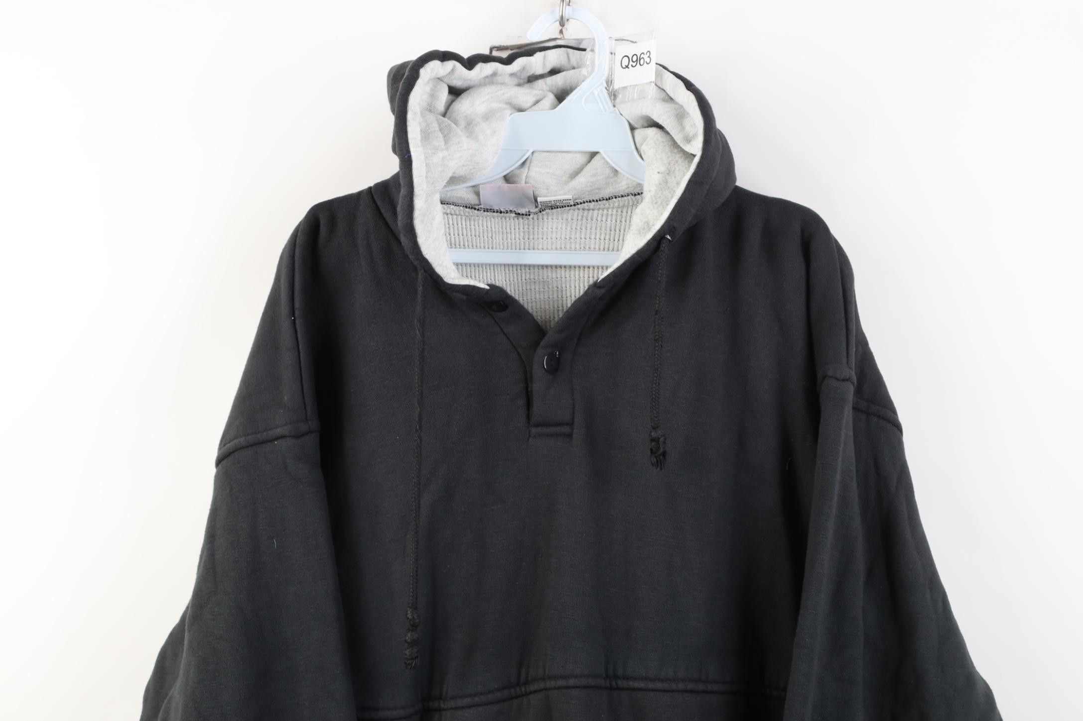 Vintage Vintage 90s Streetwear Thermal Lined Hoodie Sweatshirt Size US XL / EU 56 / 4 - 2 Thumbnail