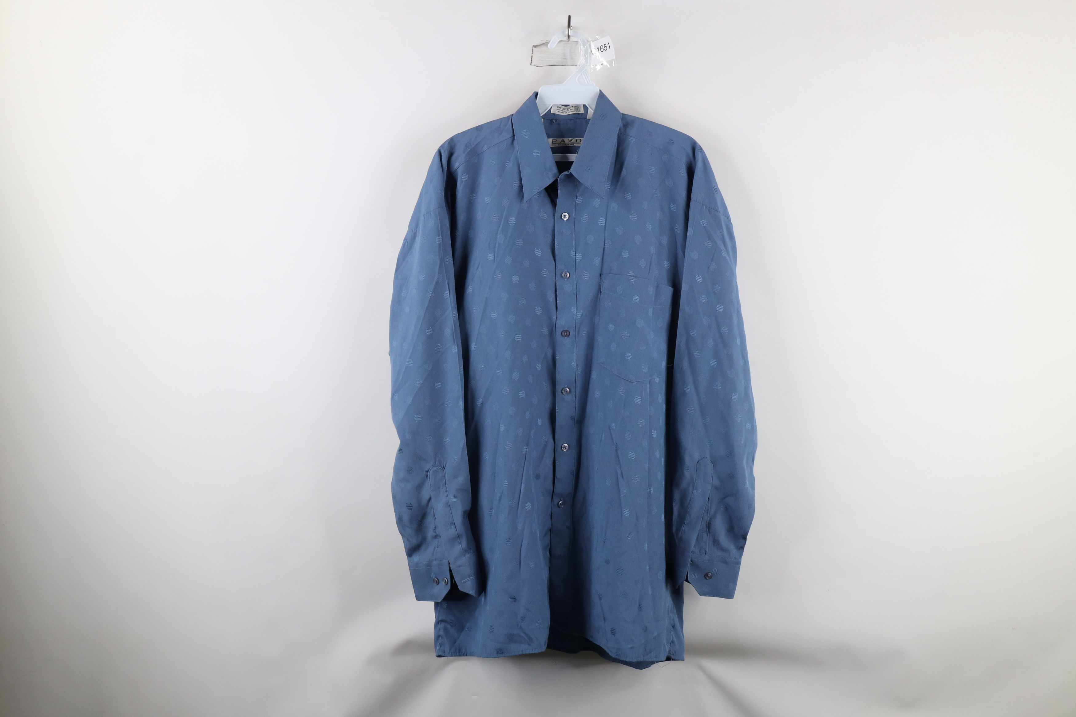 Vintage Vintage 90s Streetwear Geometric Collared Button Shirt Blue Size US M / EU 48-50 / 2 - 1 Thumbnail