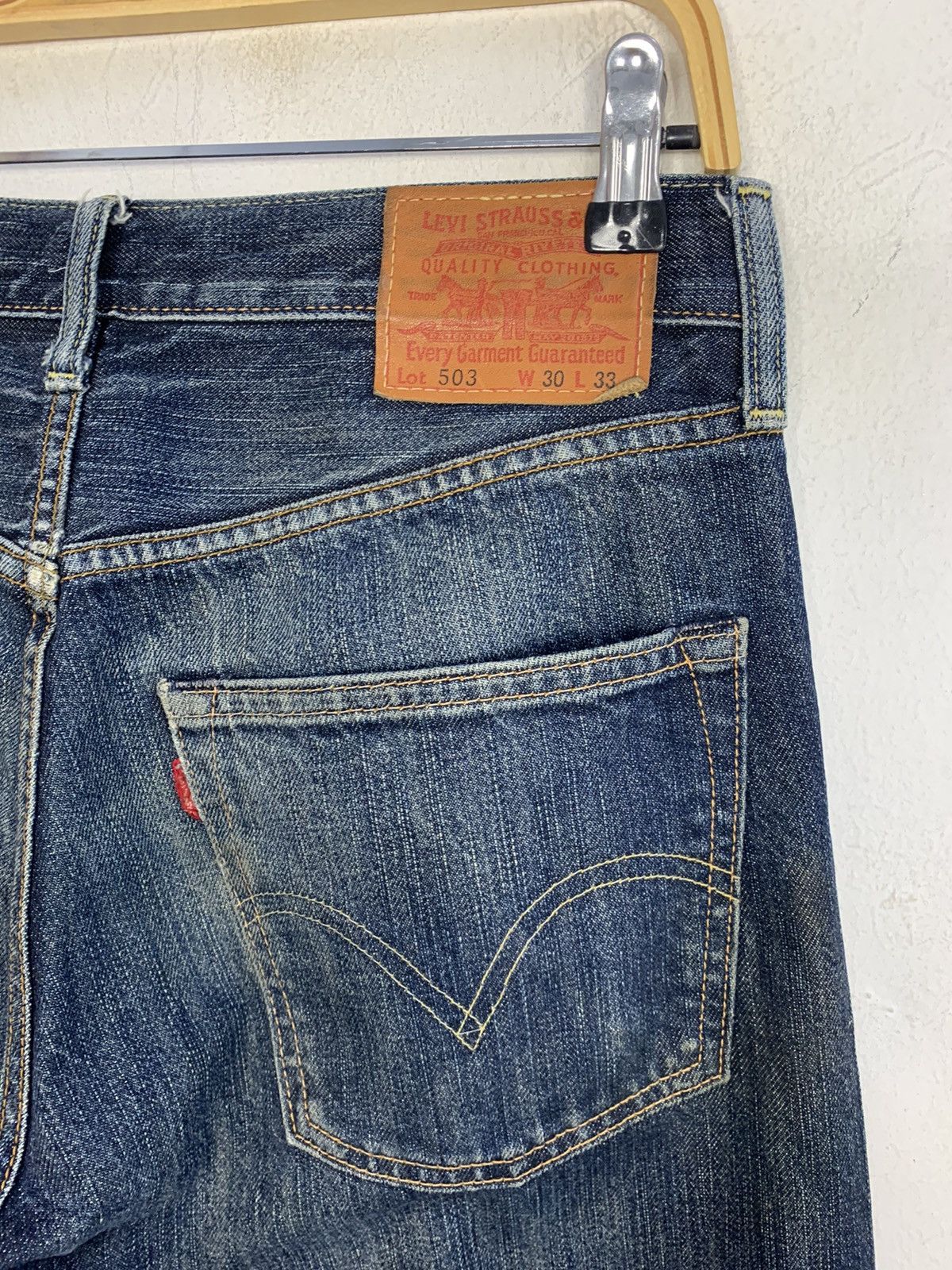Other Levi’s Strauss Lot 503 Selvedge Indigo Distressed Denim Size US 30 / EU 46 - 13 Thumbnail