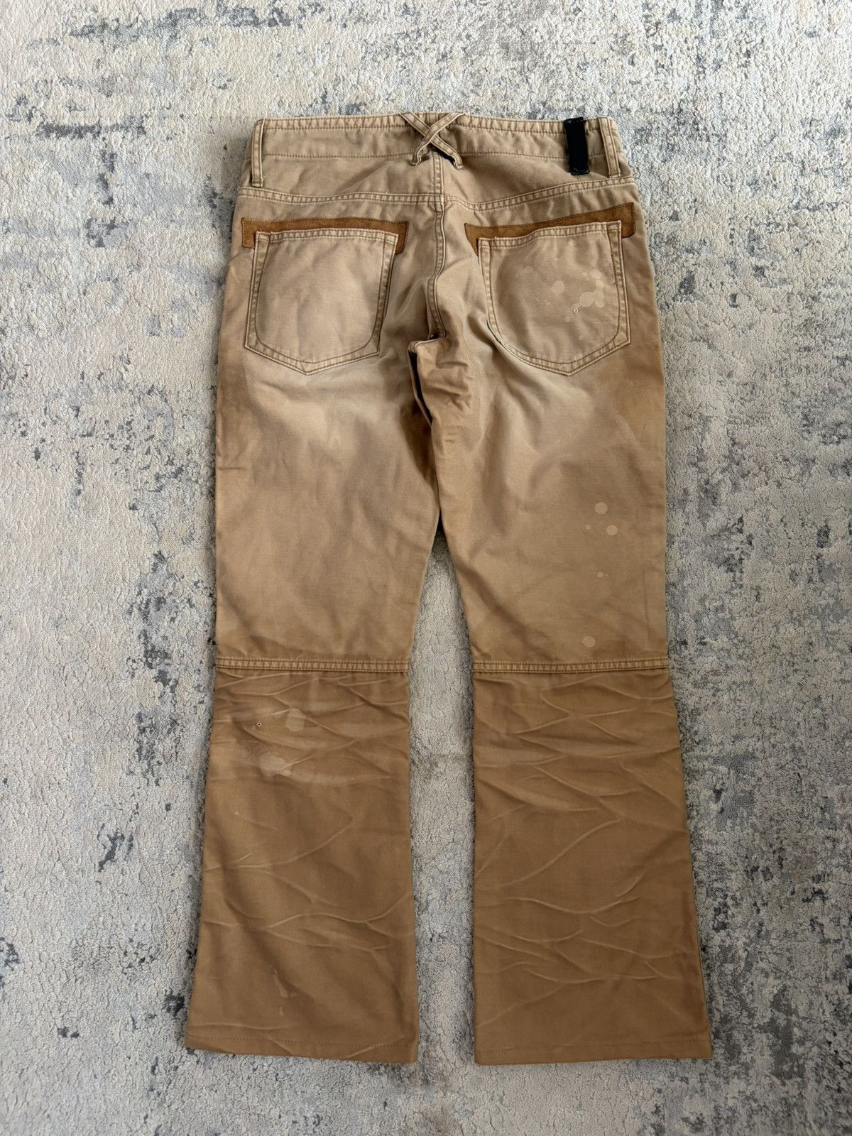 Isamu Katayama Backlash Suede Pocket Oil Stained Bootcut Pant Size US 29 - 8 Thumbnail