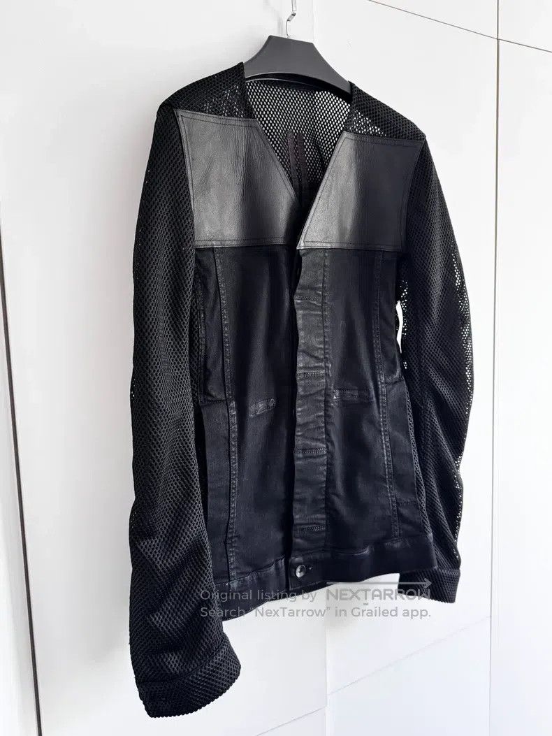Rick Owens Rick Owens Leather cut-out denim cropped jacket Size US XS / EU 42 / 0 - 2 Thumbnail