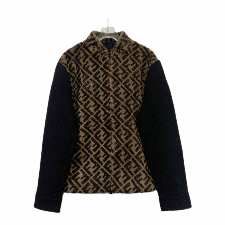 Fendi Fendi FF Monogram Shearling Wool Jacket Size US XL / EU 56 / 4 - 1 Thumbnail