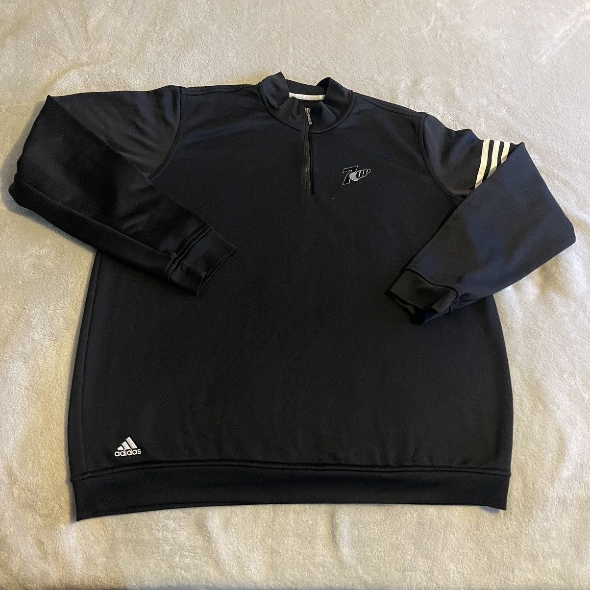 Adidas Adidas Sweater Men XL Black 7UP Quarter Zip Sweatshirt Size US XL / EU 56 / 4 - 1 Thumbnail