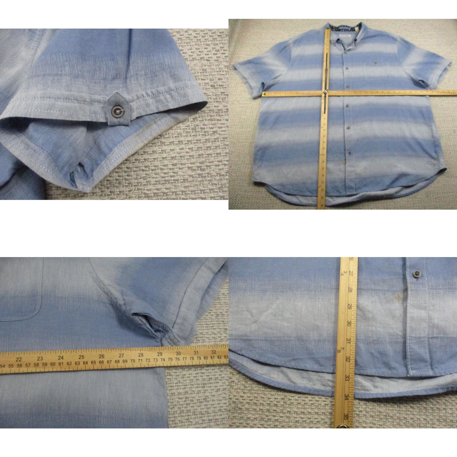 Tommy Bahama Tommy Bahama Shirt Mens 3XL Blue Ombre Stripe Short Sleeve Button Front Cotton Size US XXL / EU 58 / 5 - 8 Thumbnail