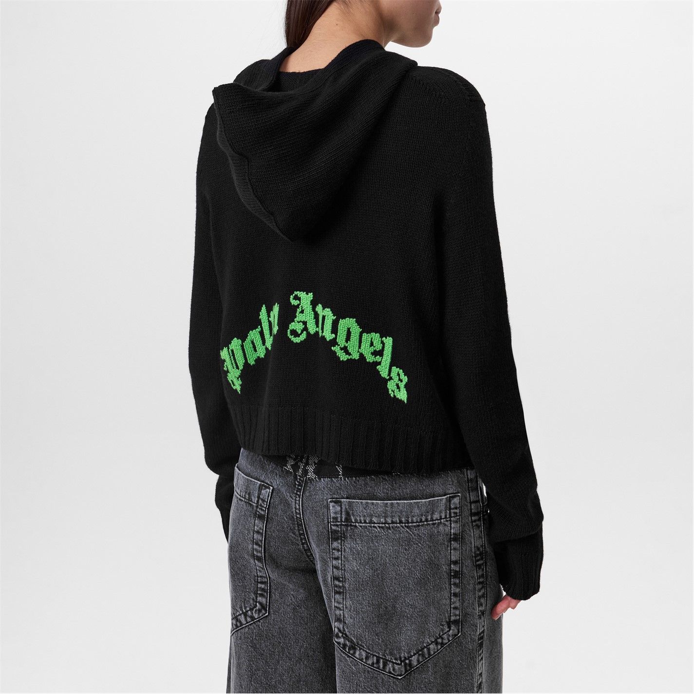 Palm Angels o1g2r1mq0325 Knit Hoodie in Black Size S / US 4 / IT 40 - 3 Thumbnail