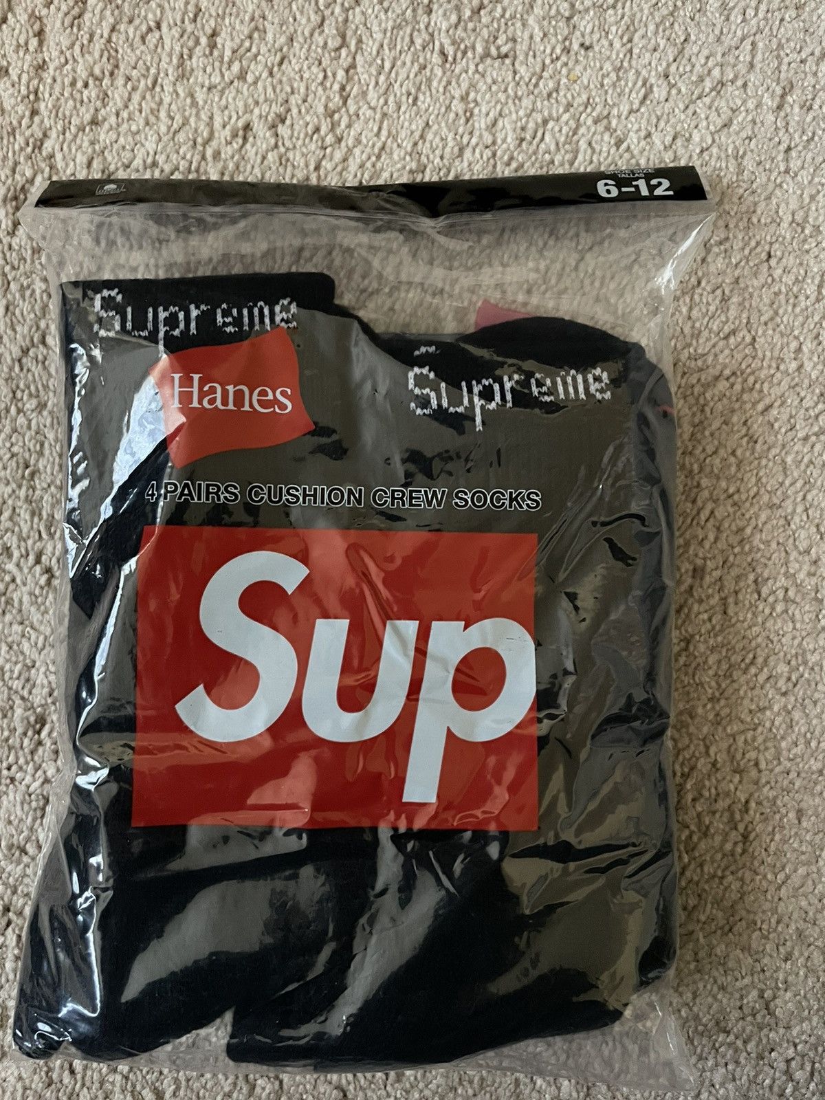 Hanes × Supreme Supreme Hanes Socks (Black) Size ONE SIZE - 1 Thumbnail