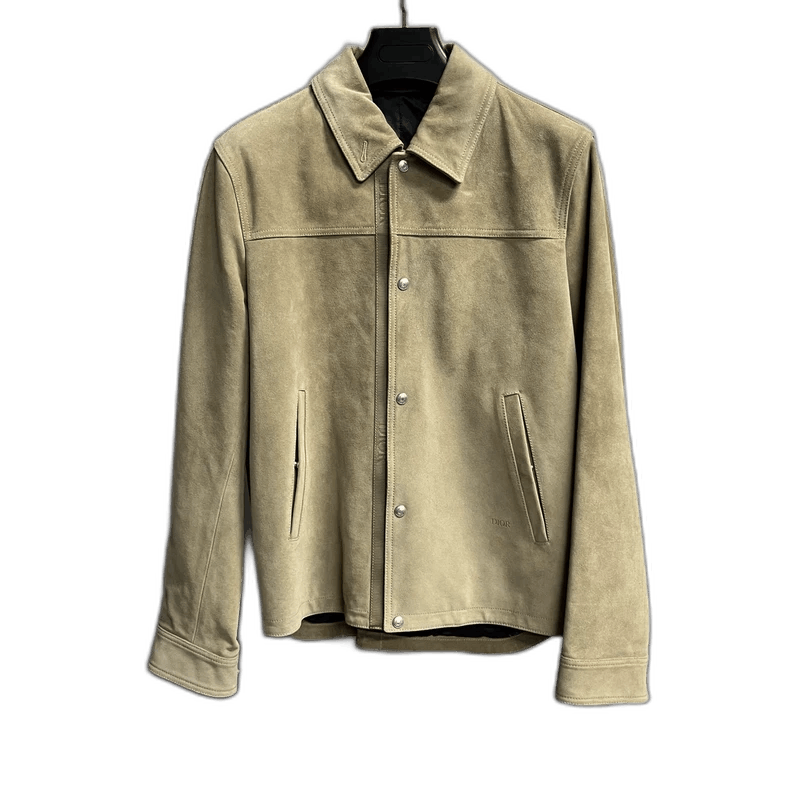 Dior Beige Long Sleeve Button-Up Leather Jacket Size US L / EU 52-54 / 3 - 1 Thumbnail