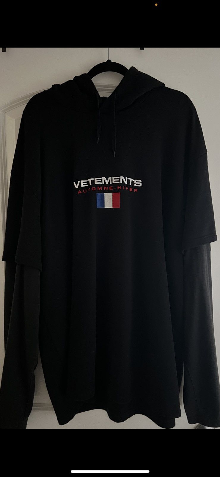 Pre-owned Vetements French Flag Hoodie In Black