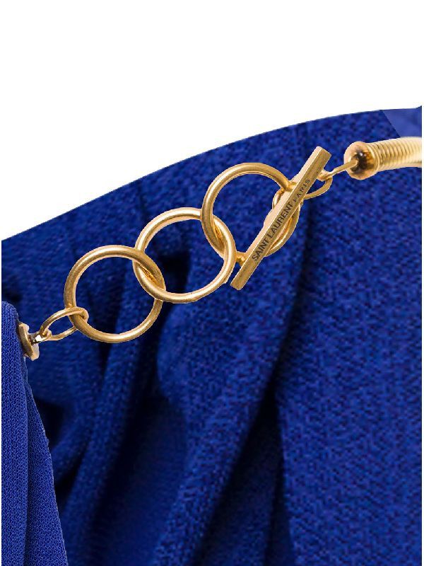Saint Laurent Paris o1bcso1str1125 Robe Jersey Crepe Outremer in Blue Size M / US 6-8 / IT 42-44 - 3 Thumbnail