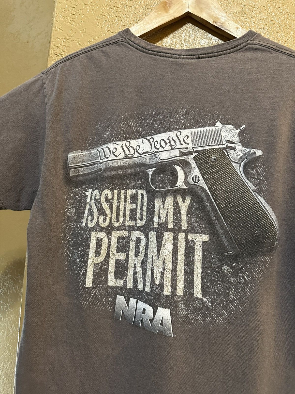 Thrashed Vintage Y2K NRA Pistol t shirt
