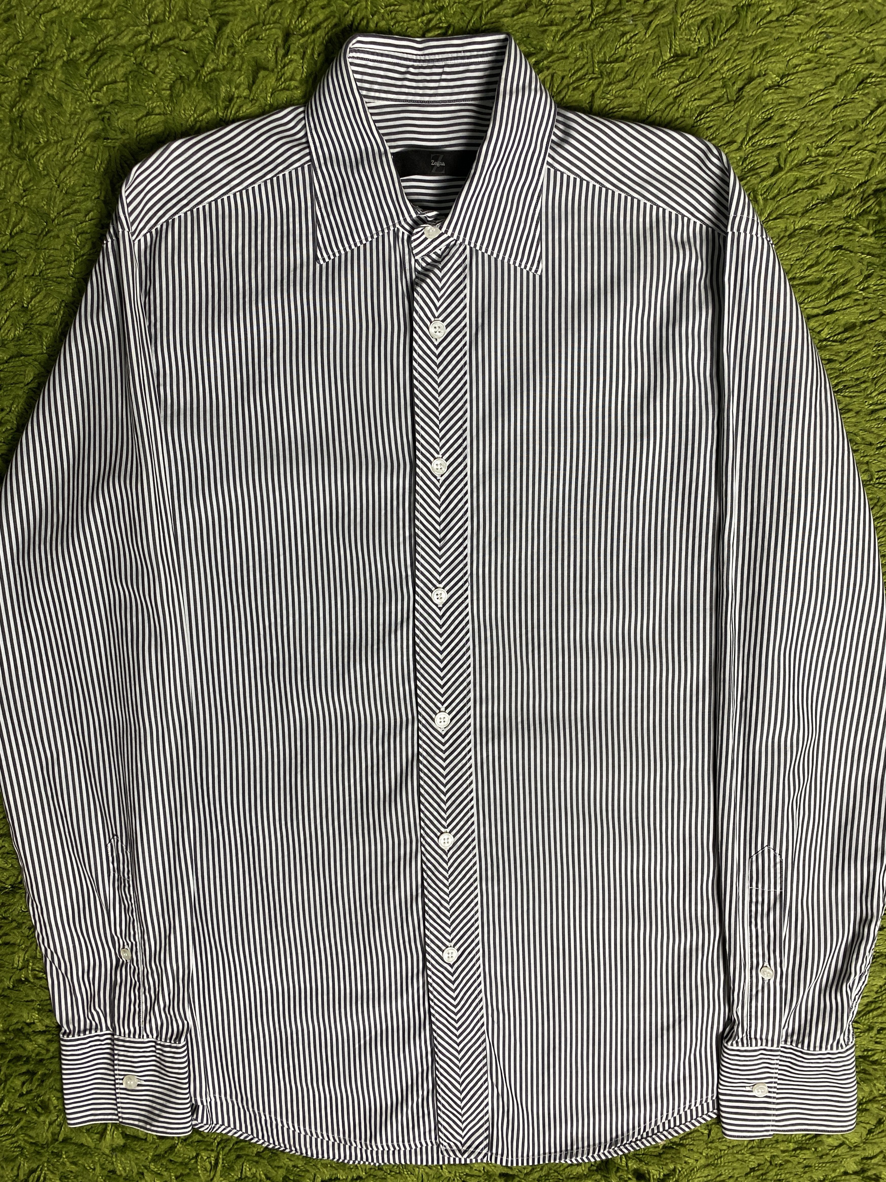 Ermenegildo Zegna Z Zegna Striped Classic Casual Dress Shirt Button Up Size US M / EU 48-50 / 2 - 2 Thumbnail