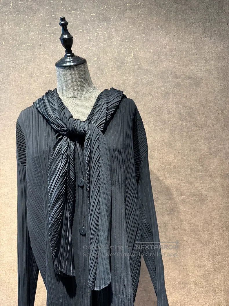 Issey Miyake Issey Miyake Scarf Bow Cardigan Coat Size L / US 10 / IT 46 - 3 Thumbnail