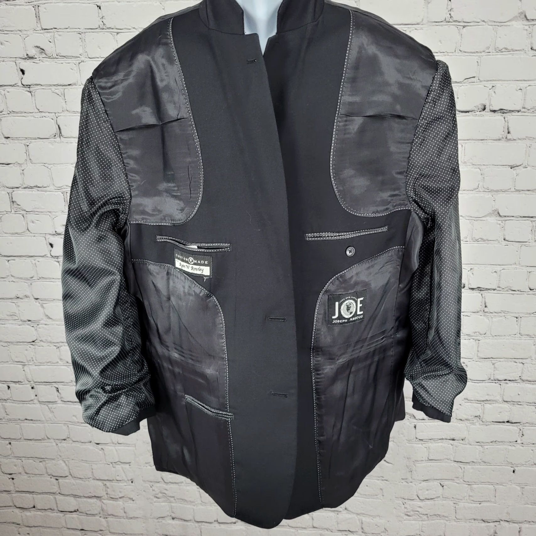 Joseph Abboud Joseph Abboud Black 100% Wool Blazer 2 Button Notch Double Vented Size 48R Size 48R - 5 Thumbnail