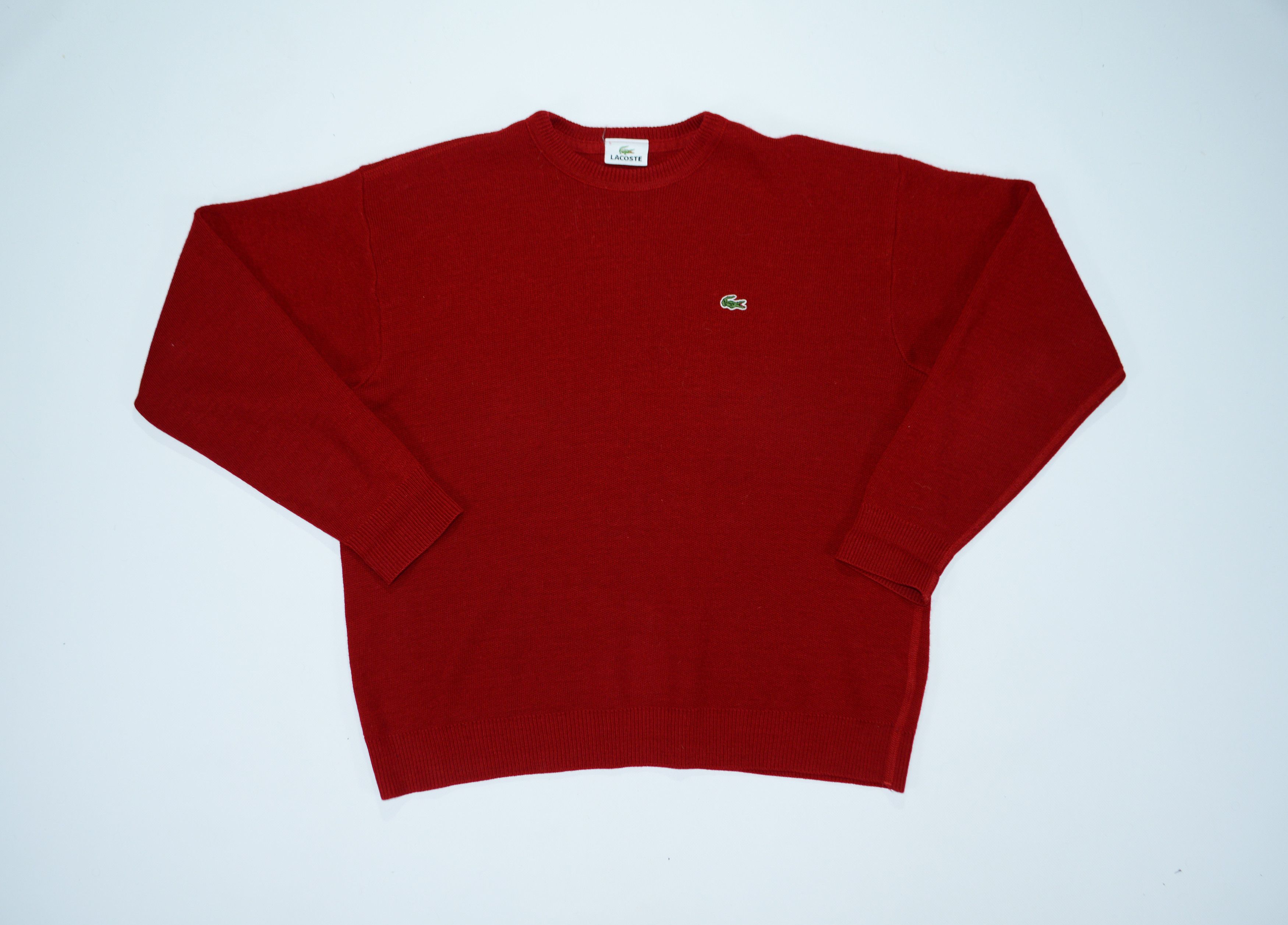 Lacoste Vintage Lacoste Red Wool Sweater Size 5 L Size US L / EU 52-54 / 3 - 1 Thumbnail