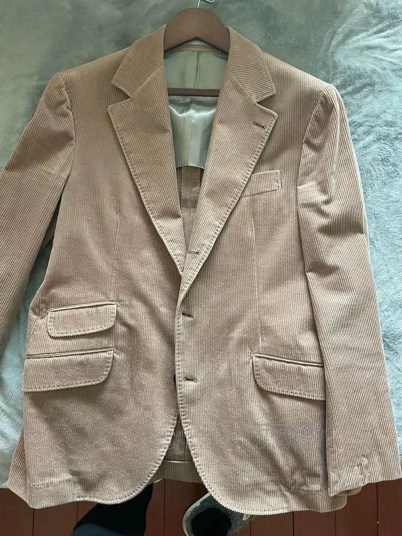 Brunello Cucinelli Brunello Cucinelli Fine Stripe Sea Island Cotton Corduroy Size 48L - 1 Thumbnail