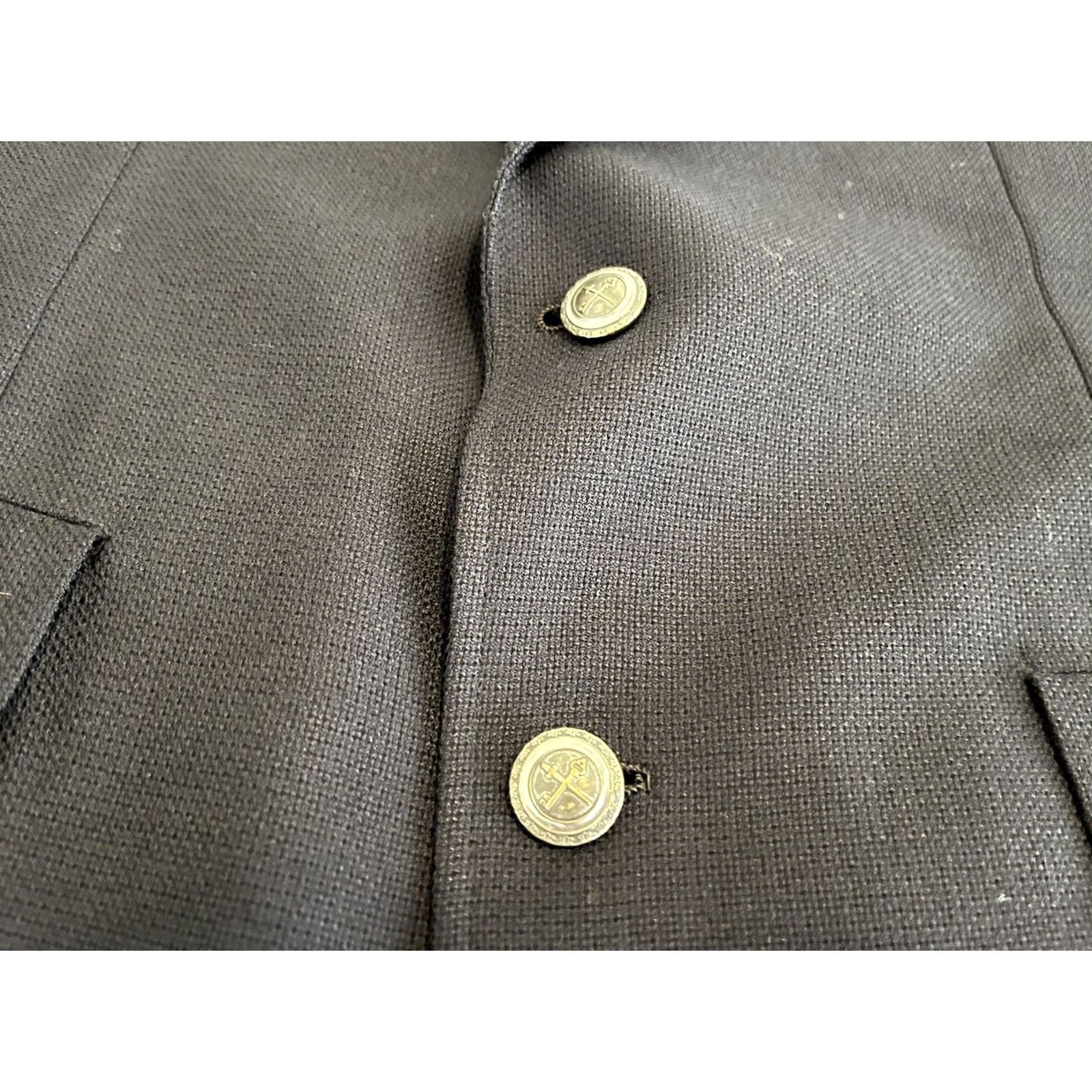 Vintage Hickey Freeman Blazer Jacket Sport Coat Navy 2-Button Men 44 Regular Vintage 1980s Size 44R - 7 Thumbnail