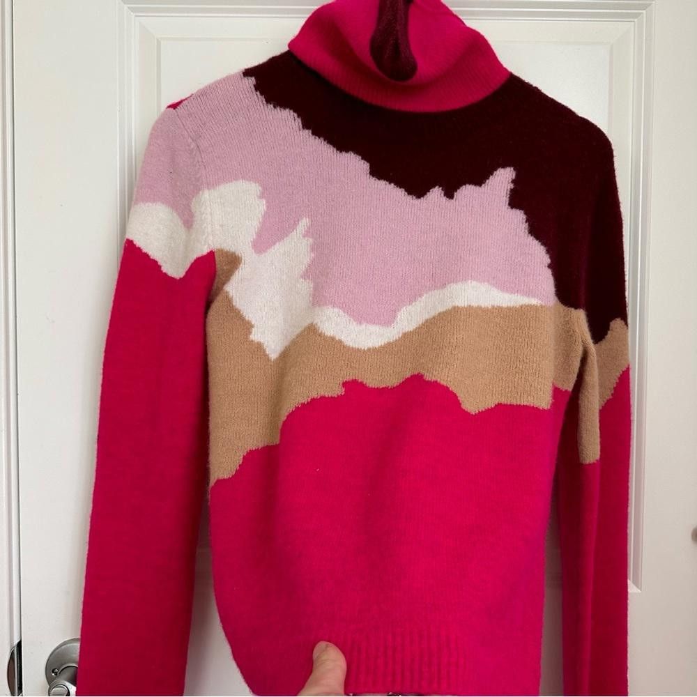 Designer IBLUES by MaxMara Label-cut Pink Turtleneck Sweater M Size M / US 6-8 / IT 42-44 - 3 Thumbnail