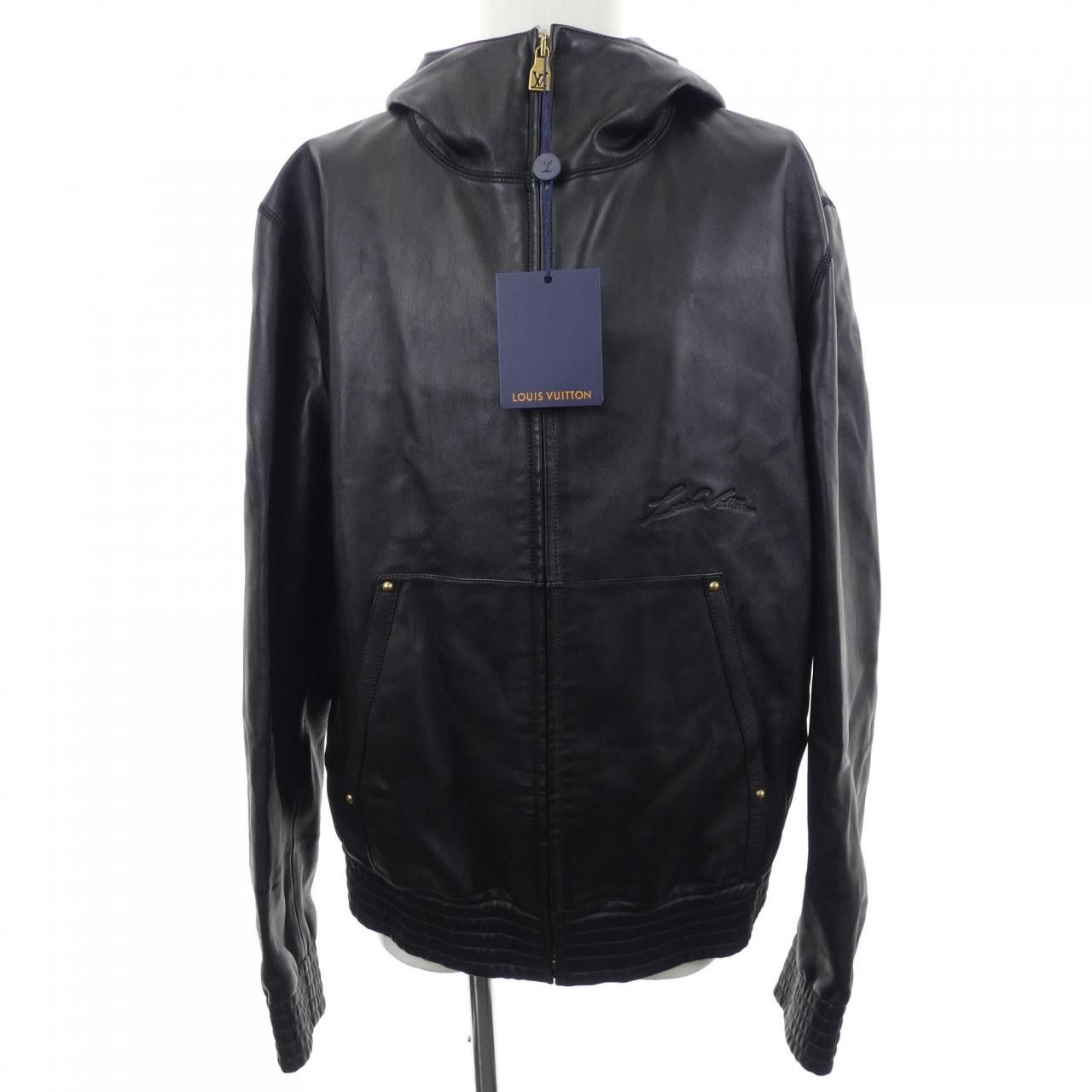 Louis Vuitton Louis Vuitton Louis Vuitton Leather Jacket Leather Outerwear HRL48ETV8 DUTY FREE for USA Size ONE SIZE - 1 Thumbnail
