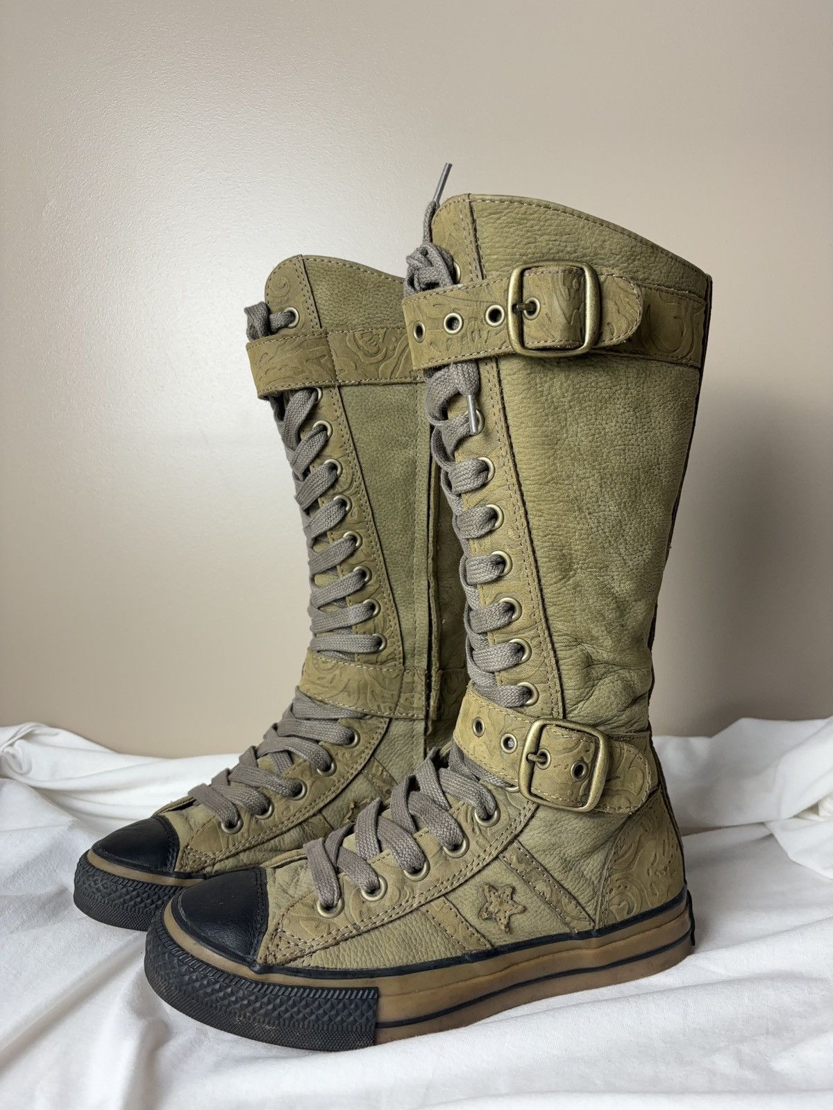 Converse Streetwear Vintage CONVERSE HIGH VINTAGE BOXING MOTO BIKER BOOTS SNEAKERS Grailed