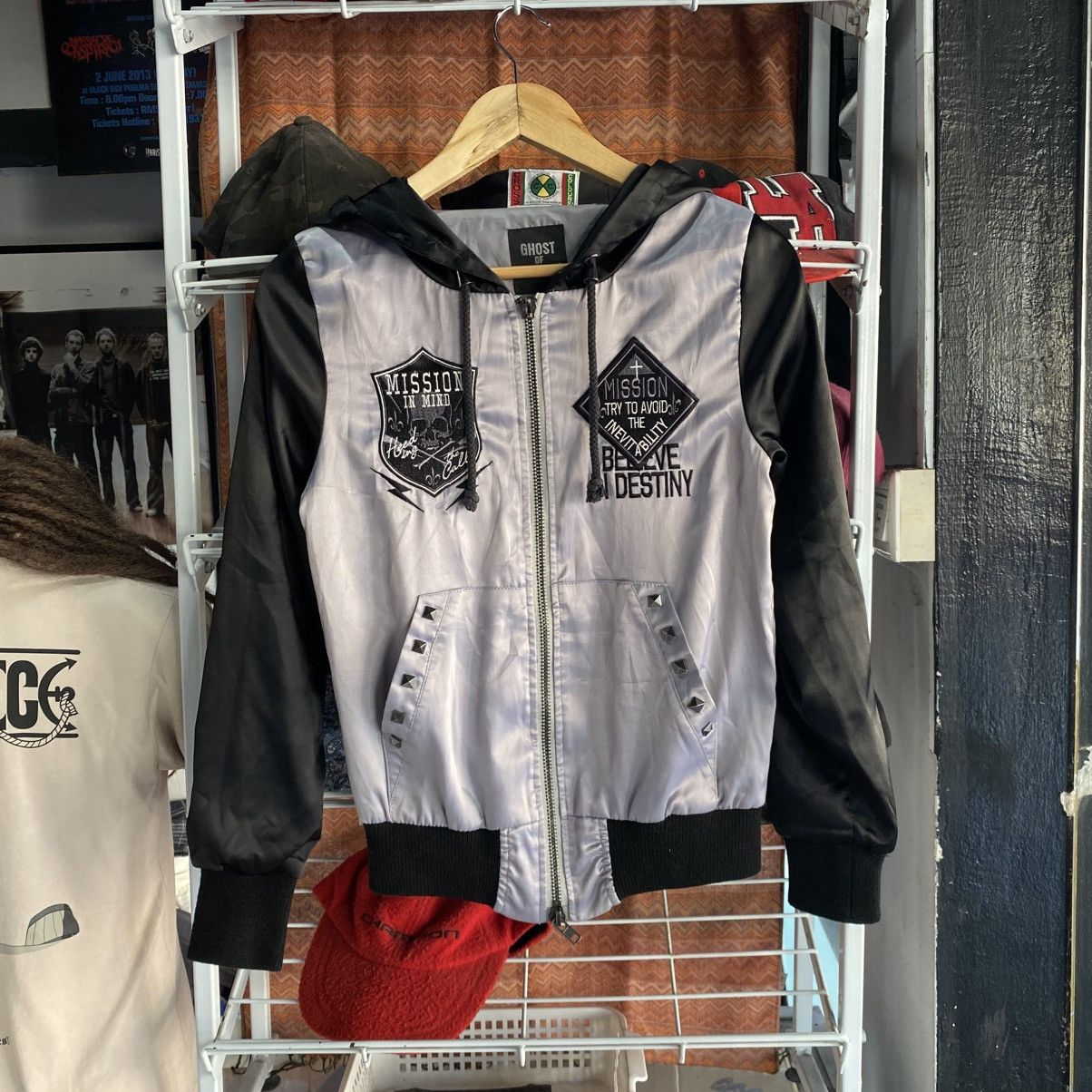 Hysteric Glamour Japanese Ghost Of Harlem Studded hoodie Ifsix Gothic Style Size US XS / EU 42 / 0 - 2 Thumbnail