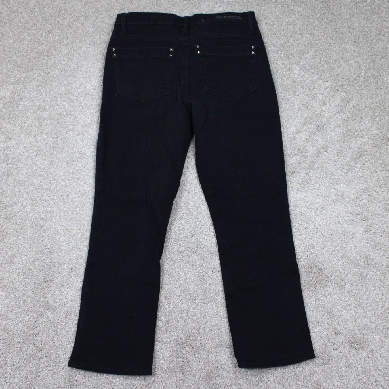 Vintage Rock & Republic Kendall Jeans Womens 6 Black Cropped Capri Stretch 24" inseam Size 28" / US 6 / IT 42 - 6 Thumbnail