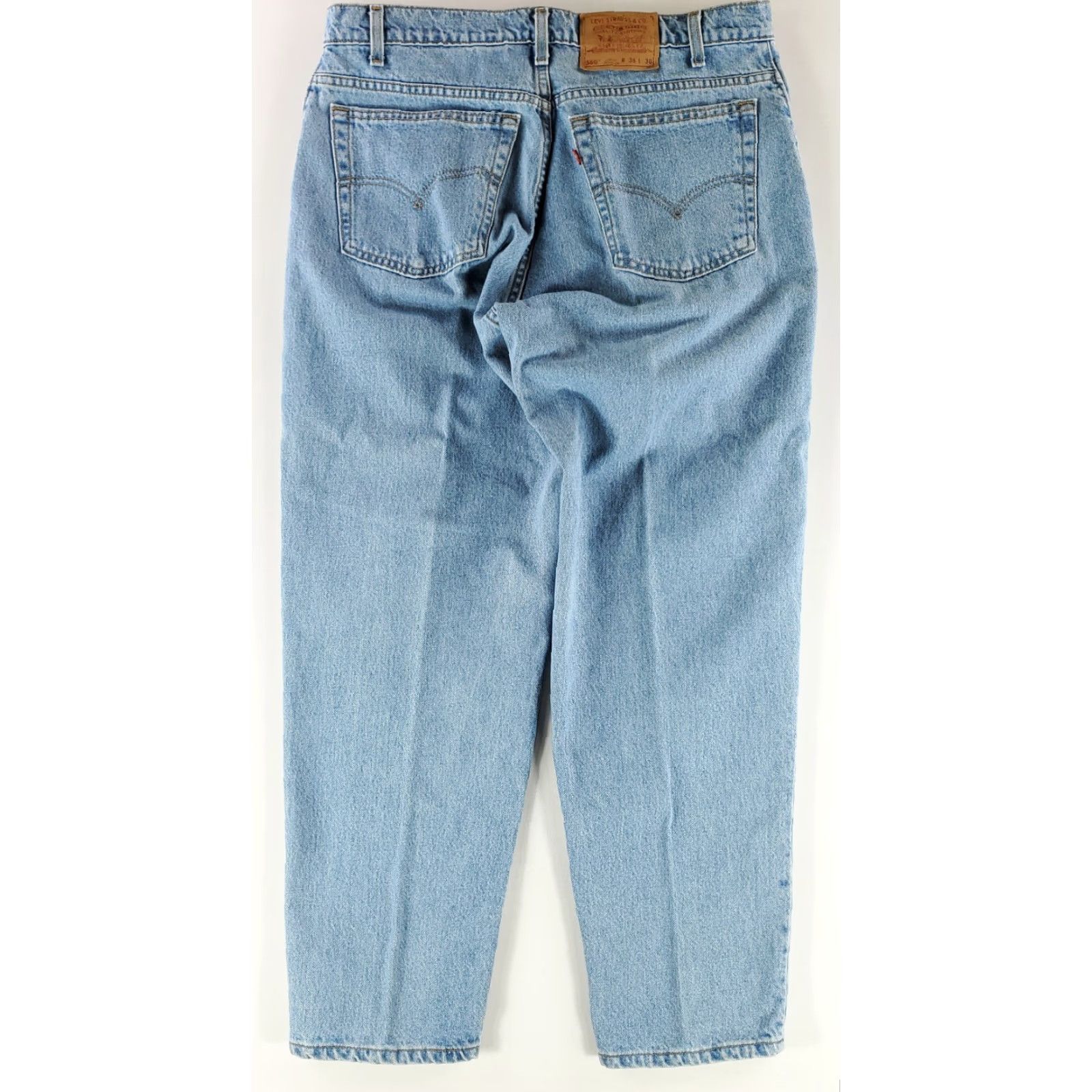 Levi's VINTAGE Levi's 560 Jeans Mens 38x30 Blue Loose Fit 90s Tapered Men Size US 38 / EU 54 - 4 Thumbnail