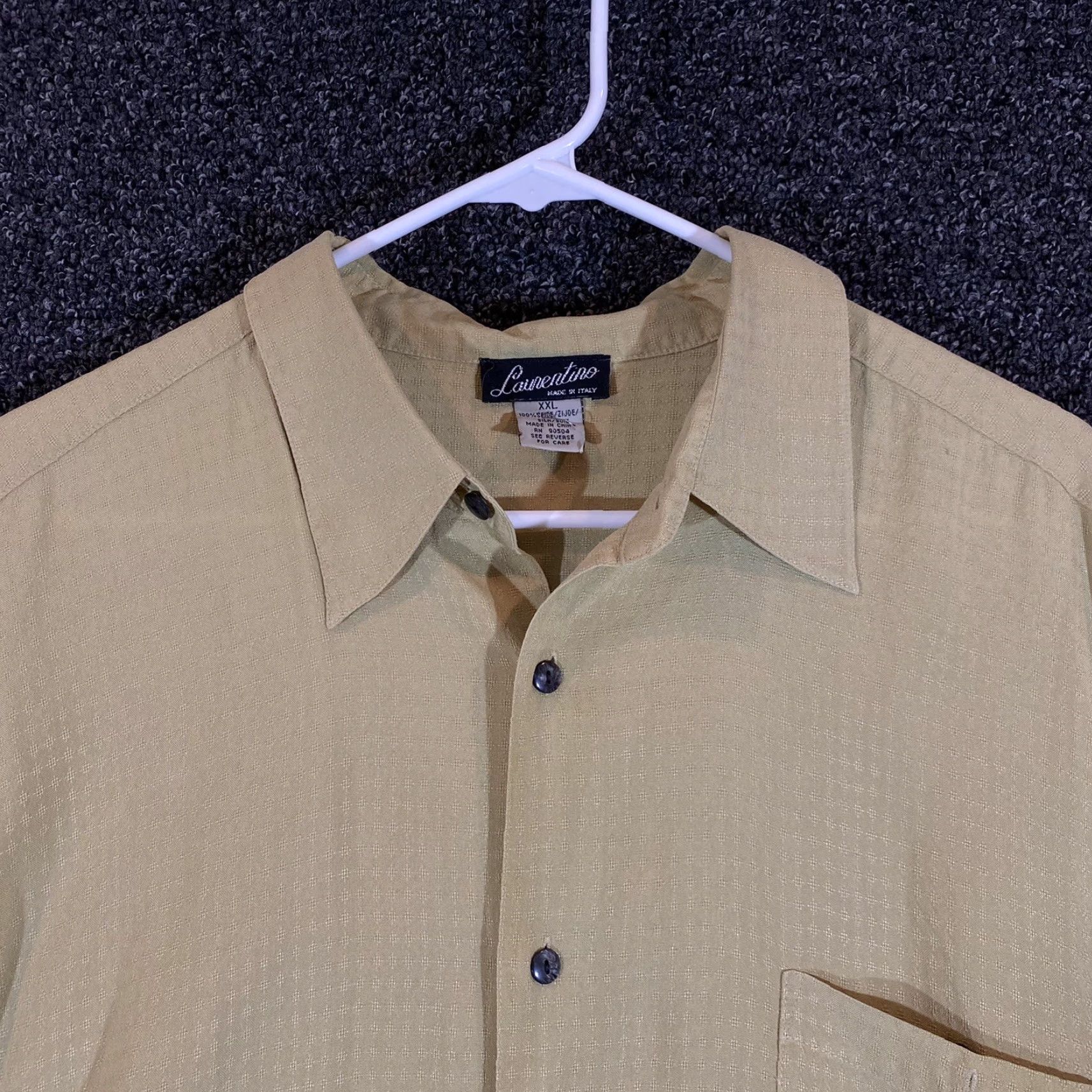 Vintage Laurentino Silk Shirt Mens XL Yellow Button-Up Short Sleeve 2XL VTG Mustard Casual Summer Size US XL / EU 56 / 4 - 2 Thumbnail