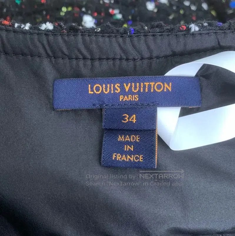 Louis Vuitton Louis Vuitton Black Cotton XXS Dress with Details . Size XXS / US 00 / IT 34 - 6 Thumbnail