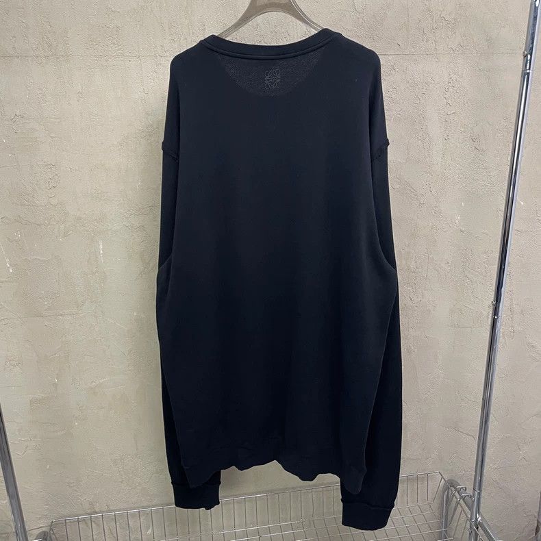 Loewe LOEWE Black dog print Logo round neck oversized hoodie Size L / US 10 / IT 46 - 2 Thumbnail