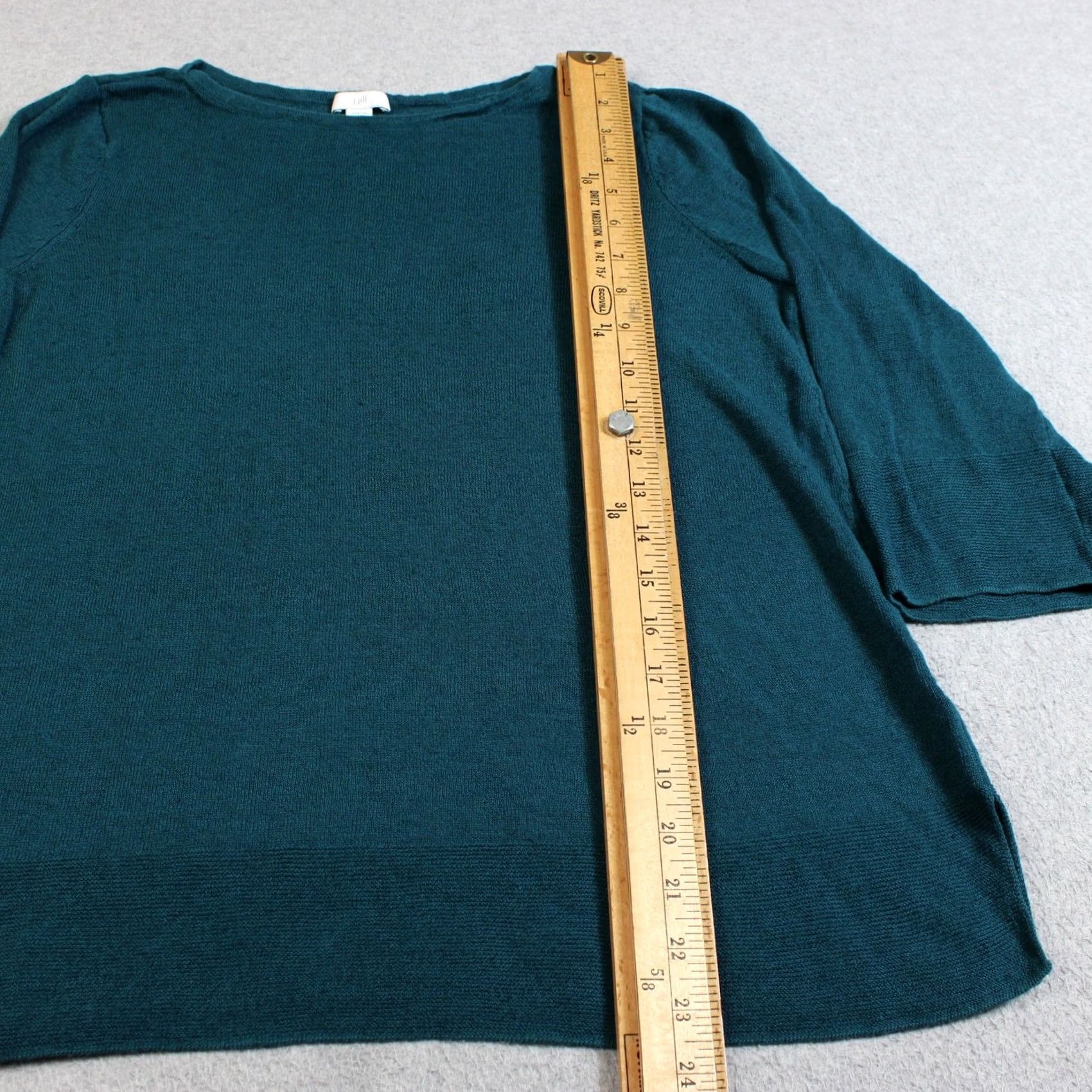 J. Jill J. Jill Sweater Women M Green Linen Cotton Modal Rayon 3/4 Sleeve Boat Neck Lightweight Pullover Casual Bohemian Shirt/Top Size M / US 6-8 / IT 42-44 - 5 Thumbnail